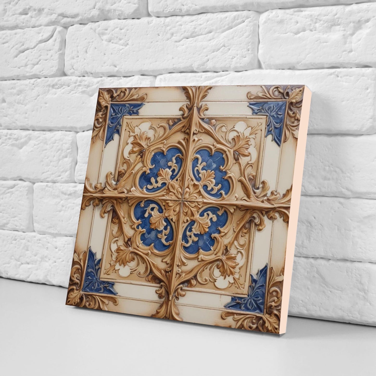 Victorian Tiles - Set of 2 Victorian Wall Decor Ceramic Tiles - Kitchen Backsplash Tiles, Table Decorative Tiles, Bathroom Tiles, Coaster