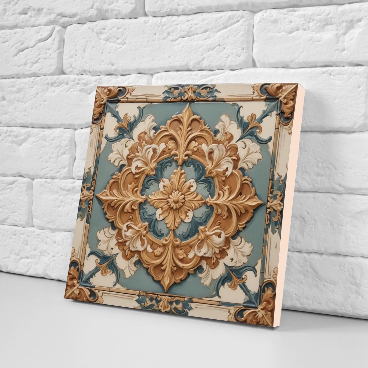 Victorian Tiles - Set of 2 Victorian Wall Decor Ceramic Tiles - Kitchen Backsplash Tiles, Table Decorative Tiles, Bathroom Tiles, Coaster