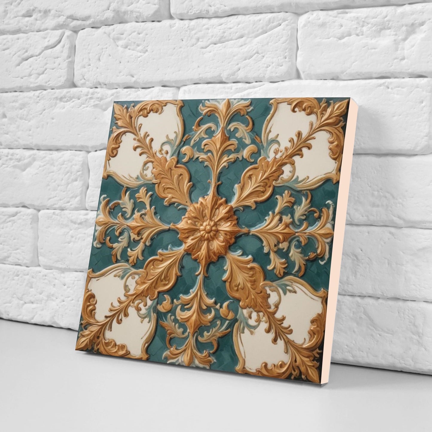 Victorian Tiles - Set of 2 Victorian Wall Decor Ceramic Tiles - Kitchen Backsplash Tiles, Table Decorative Tiles, Bathroom Tiles, Coaster