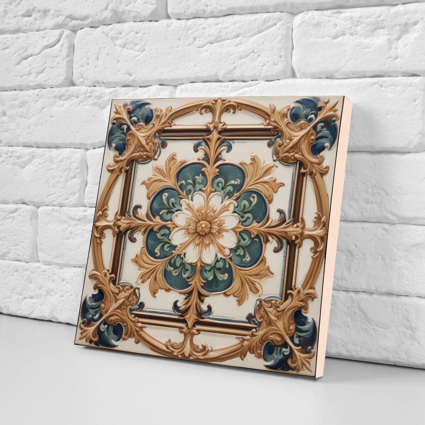 Victorian Tiles - Set of 2 Victorian Wall Decor Ceramic Tiles - Kitchen Backsplash Tiles, Table Decorative Tiles, Bathroom Tiles, Coaster