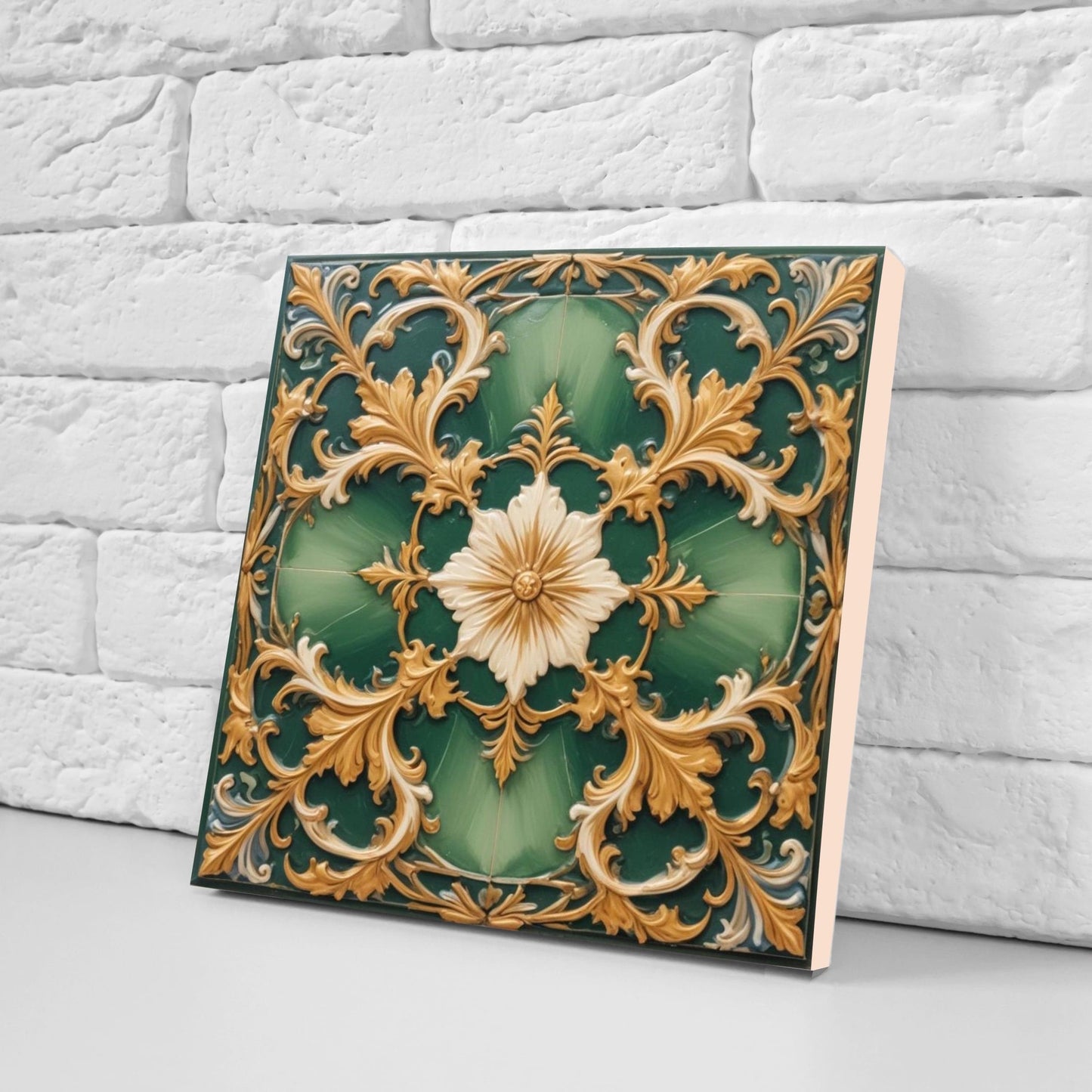 Victorian Tiles - Set of 2 Victorian Wall Decor Ceramic Tiles - Kitchen Backsplash Tiles, Table Decorative Tiles, Bathroom Tiles, Coaster