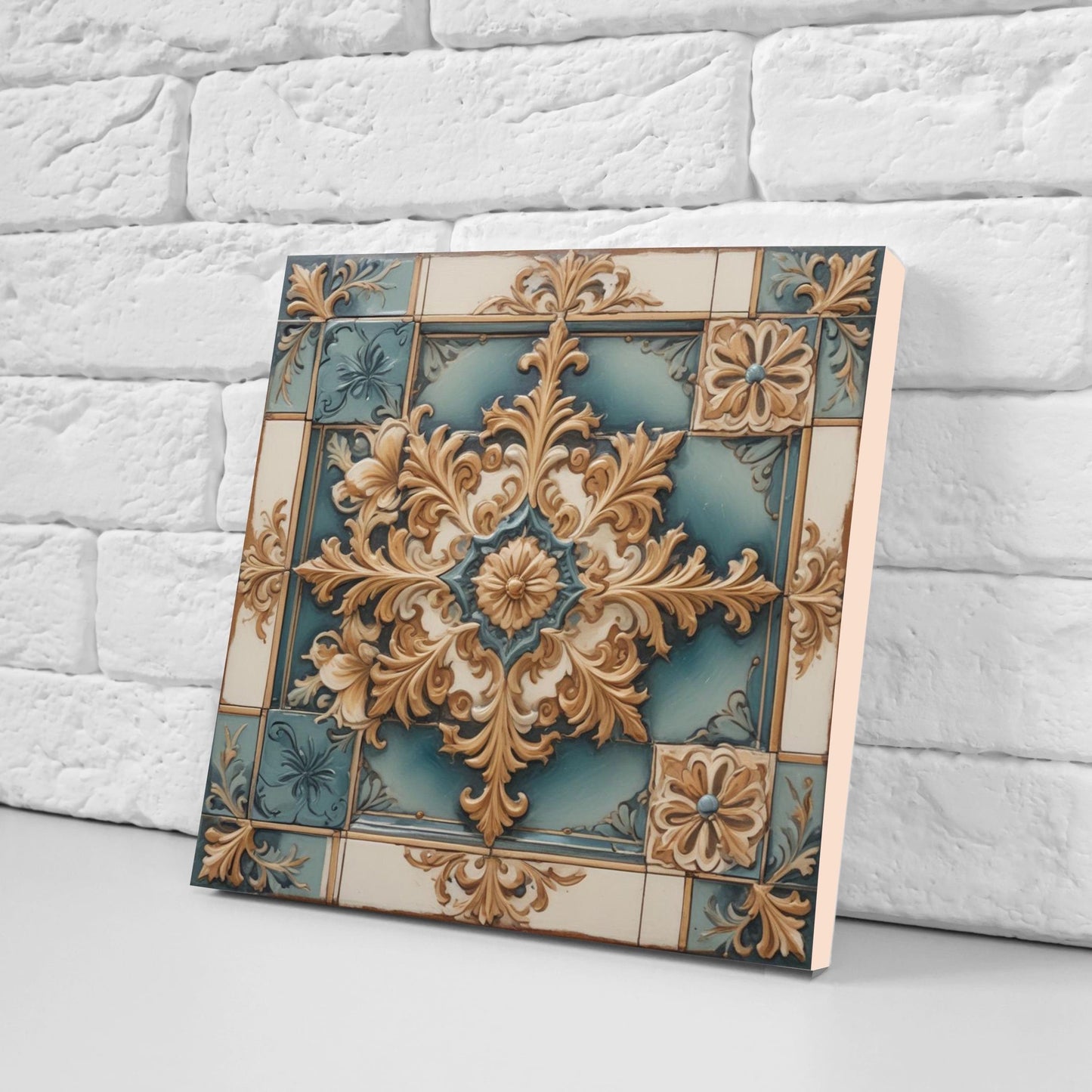 Victorian Tiles - Set of 2 Victorian Wall Decor Ceramic Tiles - Kitchen Backsplash Tiles, Table Decorative Tiles, Bathroom Tiles, Coaster