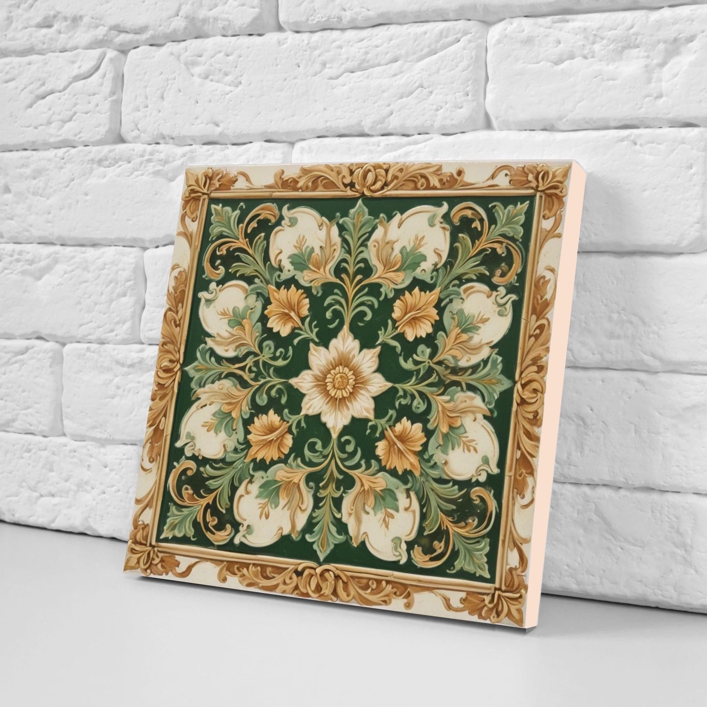 Victorian Tiles - Set of 2 Victorian Wall Decor Ceramic Tiles - Kitchen Backsplash Tiles, Table Decorative Tiles, Bathroom Tiles, Coaster