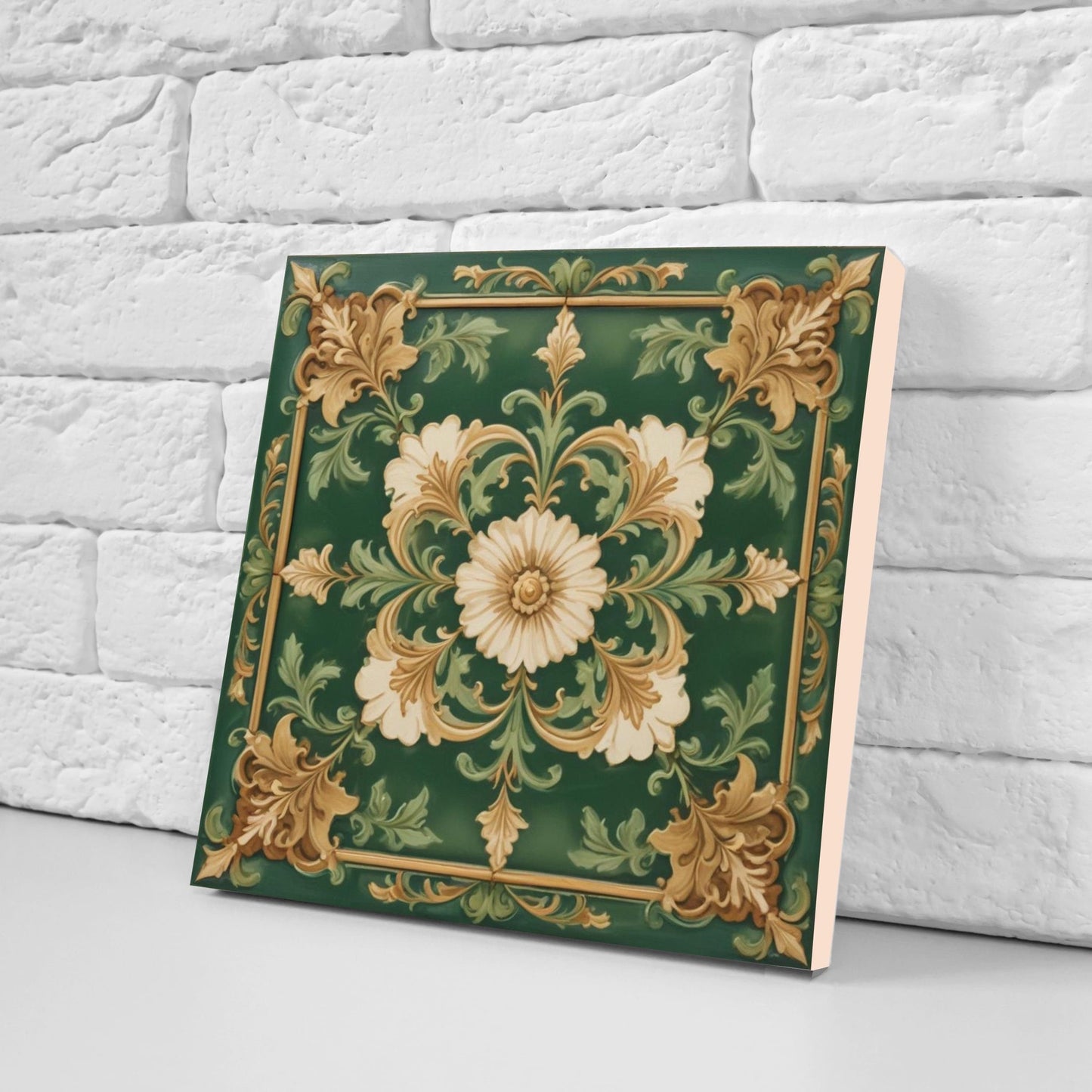 Victorian Tiles - Set of 2 Victorian Wall Decor Ceramic Tiles - Kitchen Backsplash Tiles, Table Decorative Tiles, Bathroom Tiles, Coaster