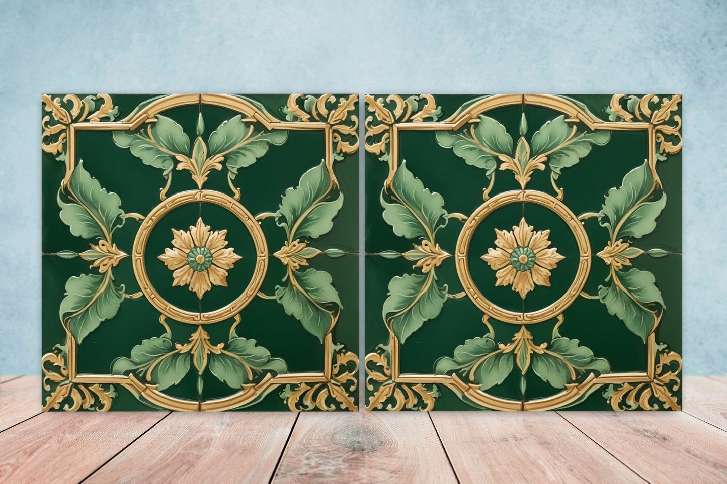 Victorian Tiles - Set of 2 Victorian Wall Decor Ceramic Tiles - Kitchen Backsplash Tiles, Table Decorative Tiles, Bathroom Tiles, Coaster