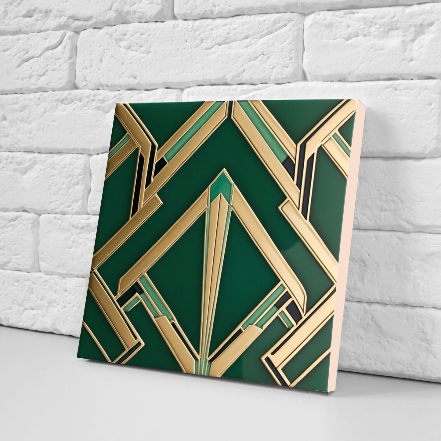 Art Deco Ceramic tiles - Set of 2 Art Deco Wall Decor Geometric Tiles - Kitchen Backsplash Tiles, Table Decorative Tiles, Bathroom Tiles