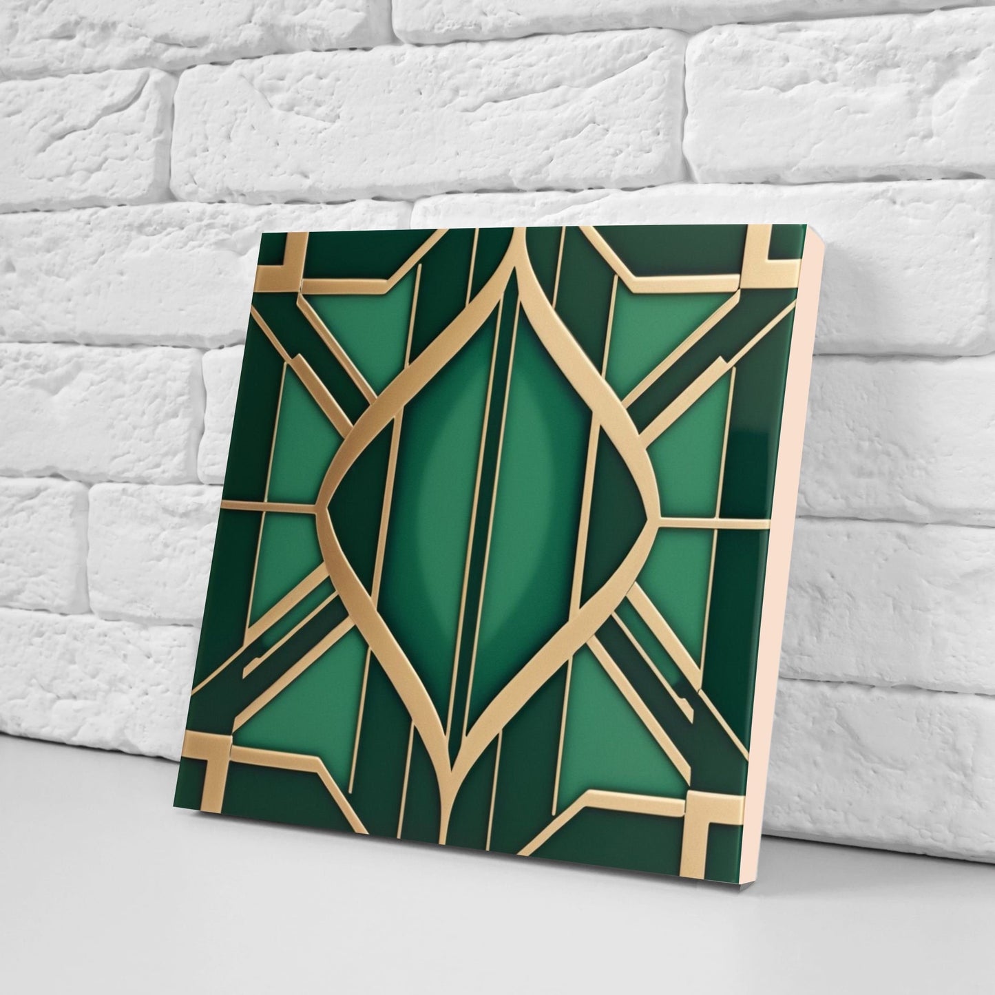 Art Deco Ceramic tiles - Set of 2 Art Deco Wall Decor Geometric Tiles - Kitchen Backsplash Tiles, Table Decorative Tiles, Bathroom Tiles