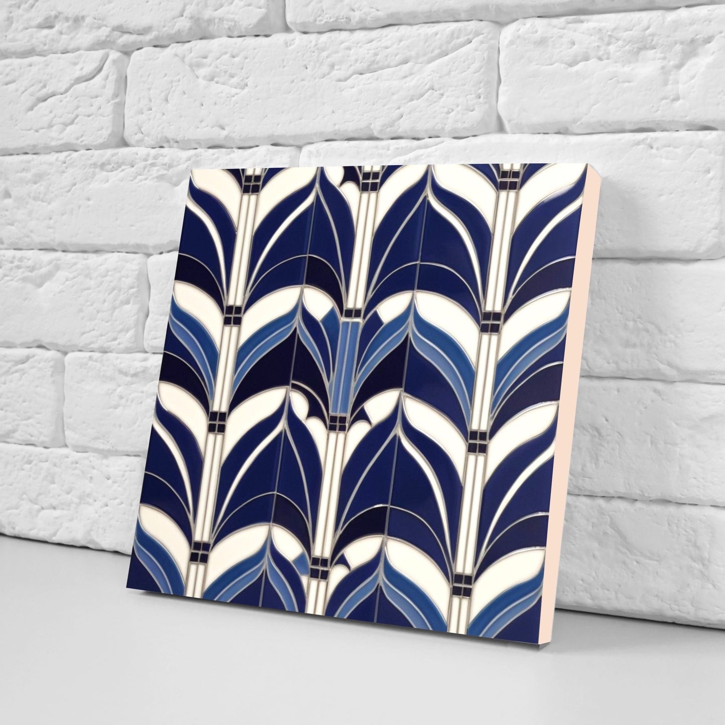 Art Deco Ceramic tiles - Set of 2 Art Deco Wall Decor Geometric Tiles - Kitchen Backsplash Tiles, Table Decorative Tiles, Bathroom Tiles