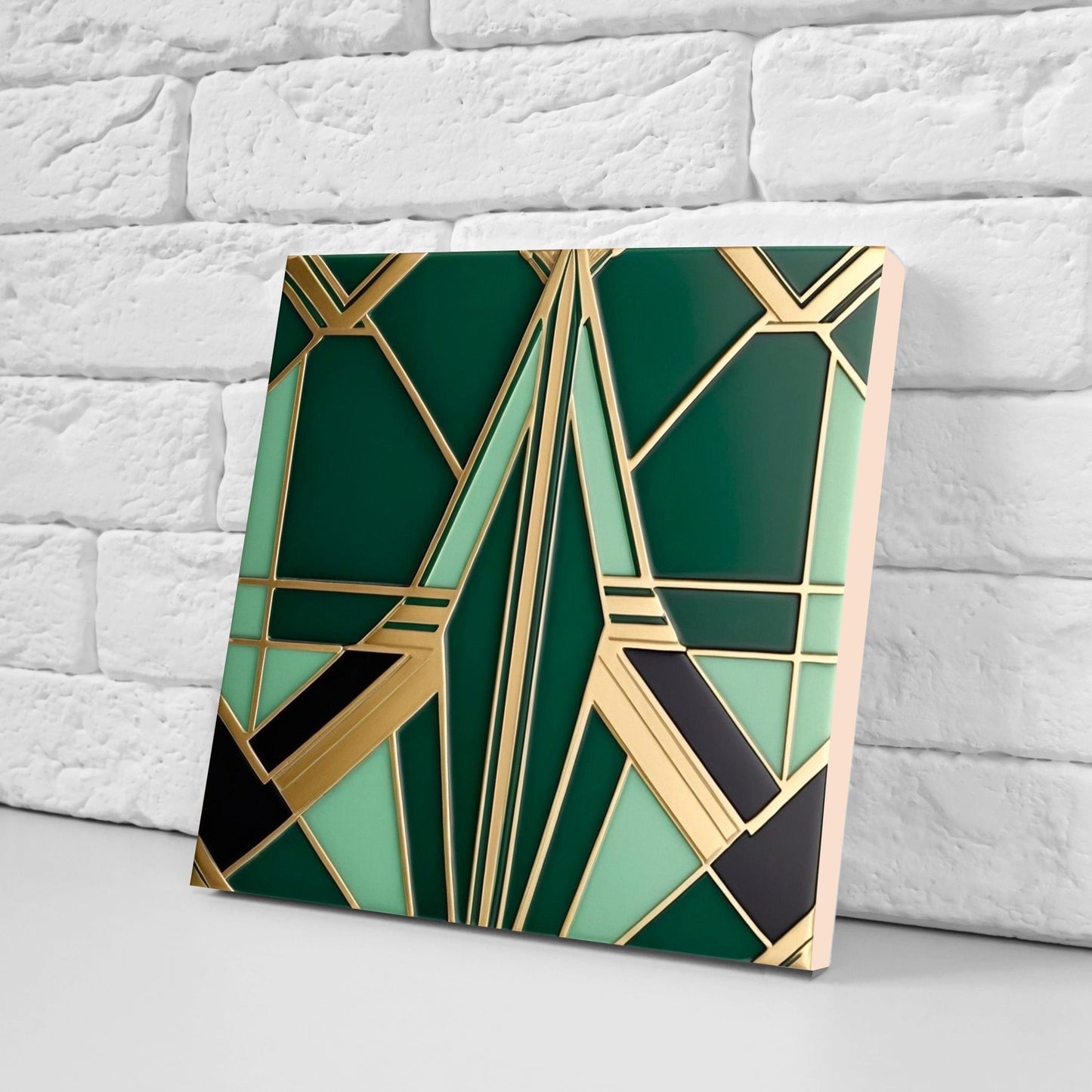 Art Deco Ceramic tiles - Set of 2 Art Deco Wall Decor Geometric Tiles - Kitchen Backsplash Tiles, Table Decorative Tiles, Bathroom Tiles
