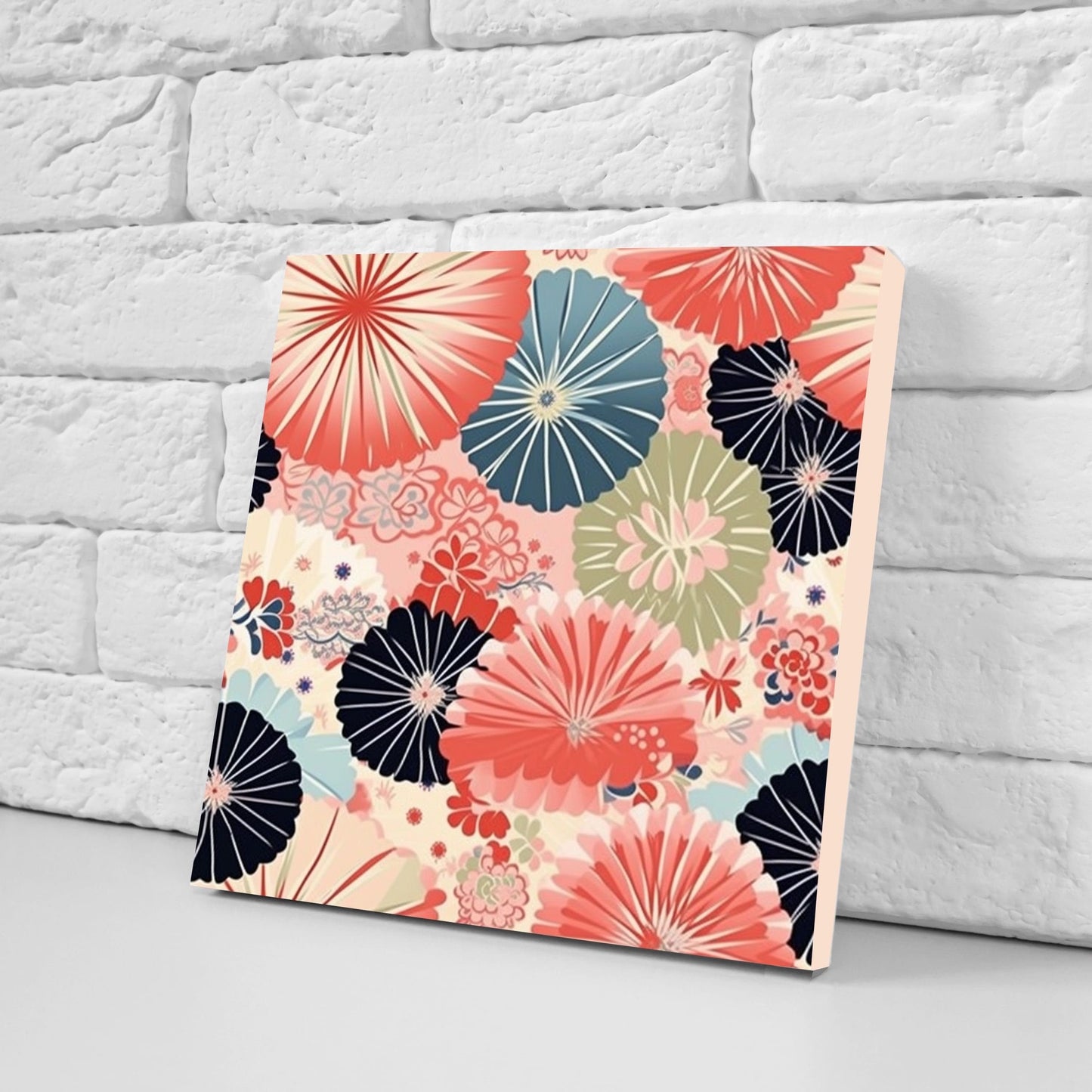 Japanese Ceramic Tiles - Japanese Pattern -Set of 2 Wall Decor Tiles -Kitchen Backsplash Tiles,Table Decorative Tiles,Bathroom, Coaster