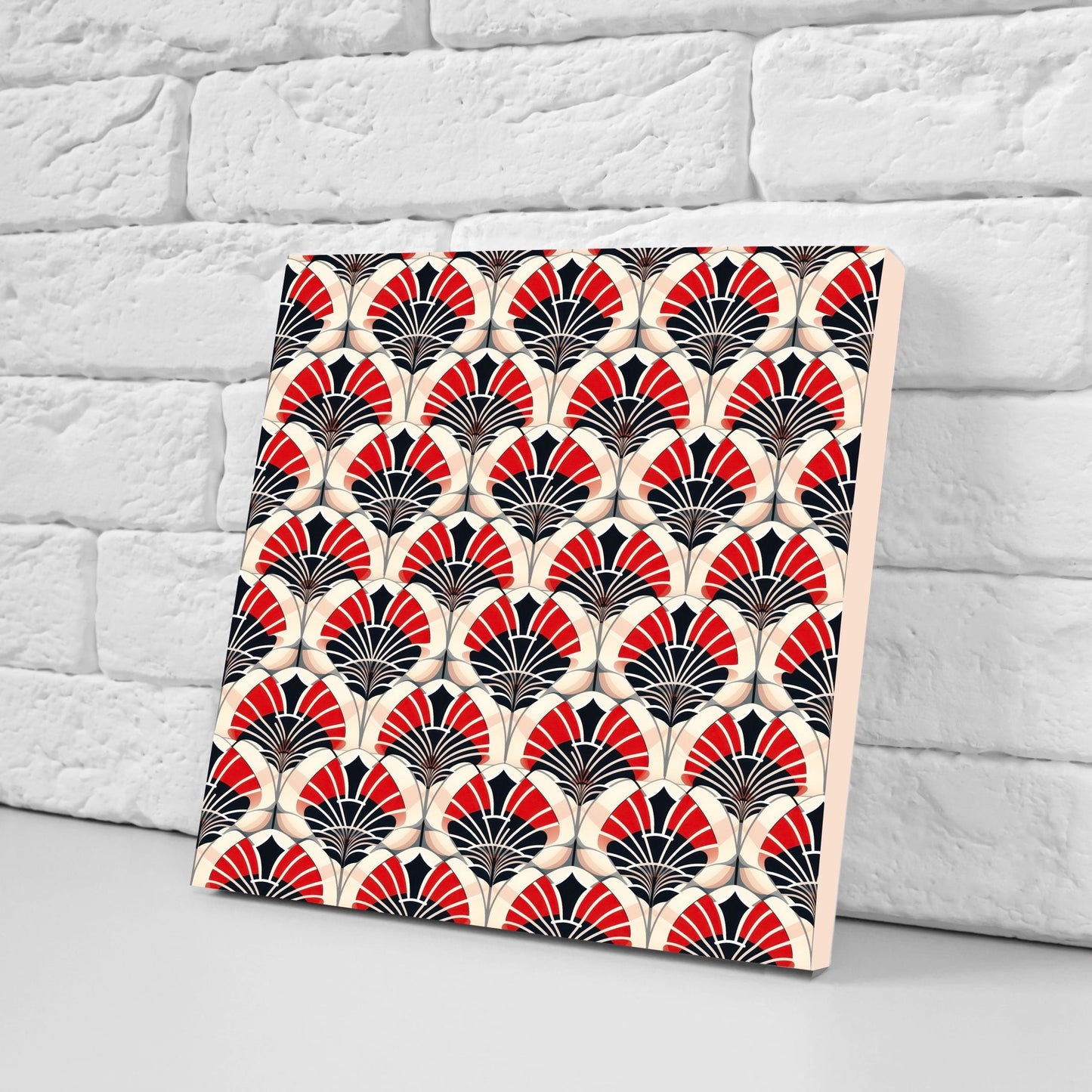 Japanese Ceramic Tiles - Japanese Pattern -Set of 2 Wall Decor Tiles -Kitchen Backsplash Tiles,Table Decorative Tiles,Bathroom, Coaster