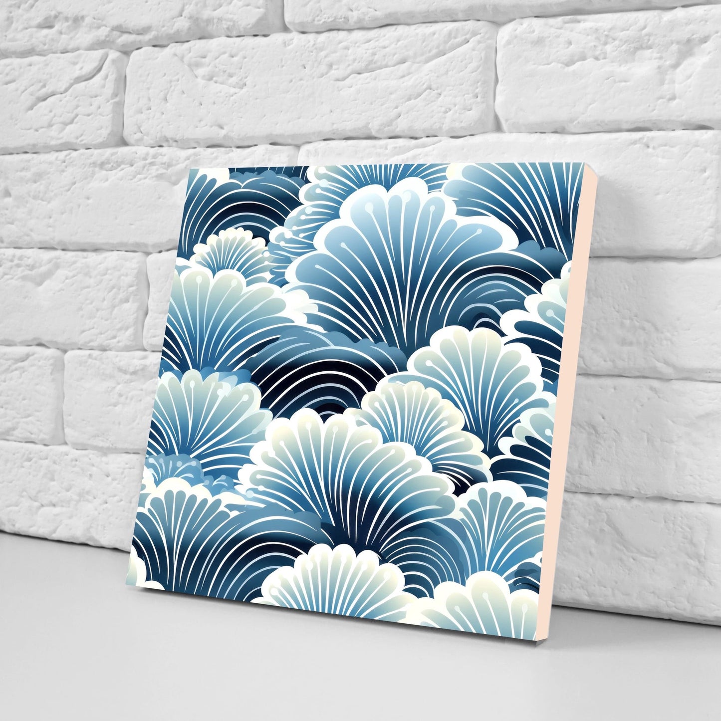 Japanese Ceramic Tiles - Japanese Pattern -Set of 2 Wall Decor Tiles -Kitchen Backsplash Tiles,Table Decorative Tiles,Bathroom, Coaster