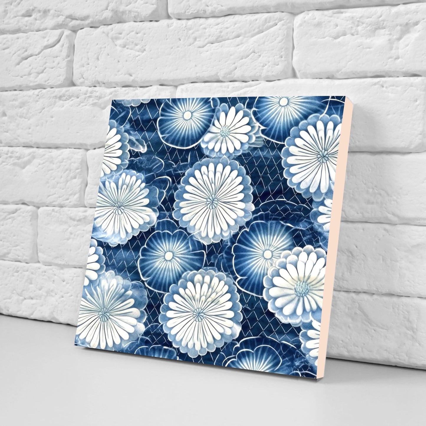 Japanese Ceramic Tiles - Japanese Pattern -Set of 2 Wall Decor Tiles -Kitchen Backsplash Tiles,Table Decorative Tiles,Bathroom, Coaster