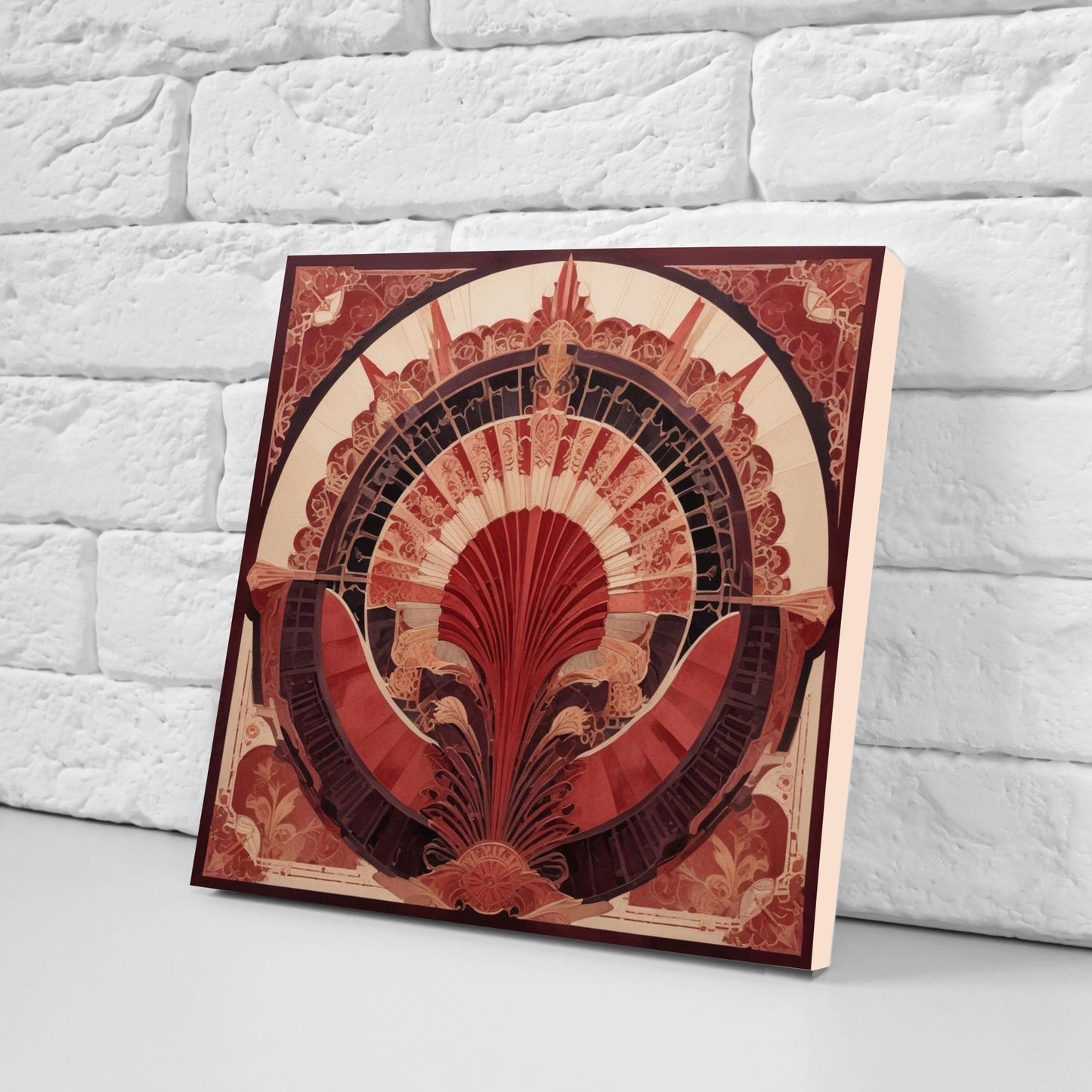 Art Deco Ceramic tiles - Set of 2 Art Deco Wall Decor Geometric Tiles - Kitchen Backsplash Tiles, Table Decorative Tiles, Bathroom Tiles