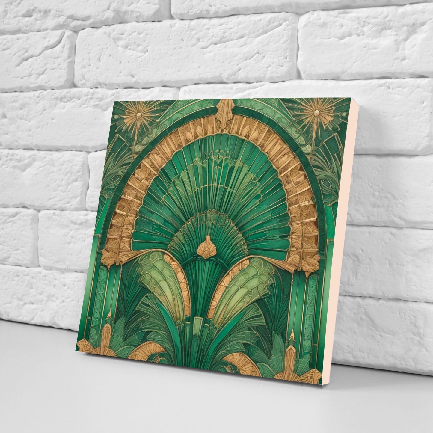 Art Deco Ceramic tiles - Set of 2 Art Deco Wall Decor Geometric Tiles - Kitchen Backsplash Tiles, Table Decorative Tiles, Bathroom Tiles
