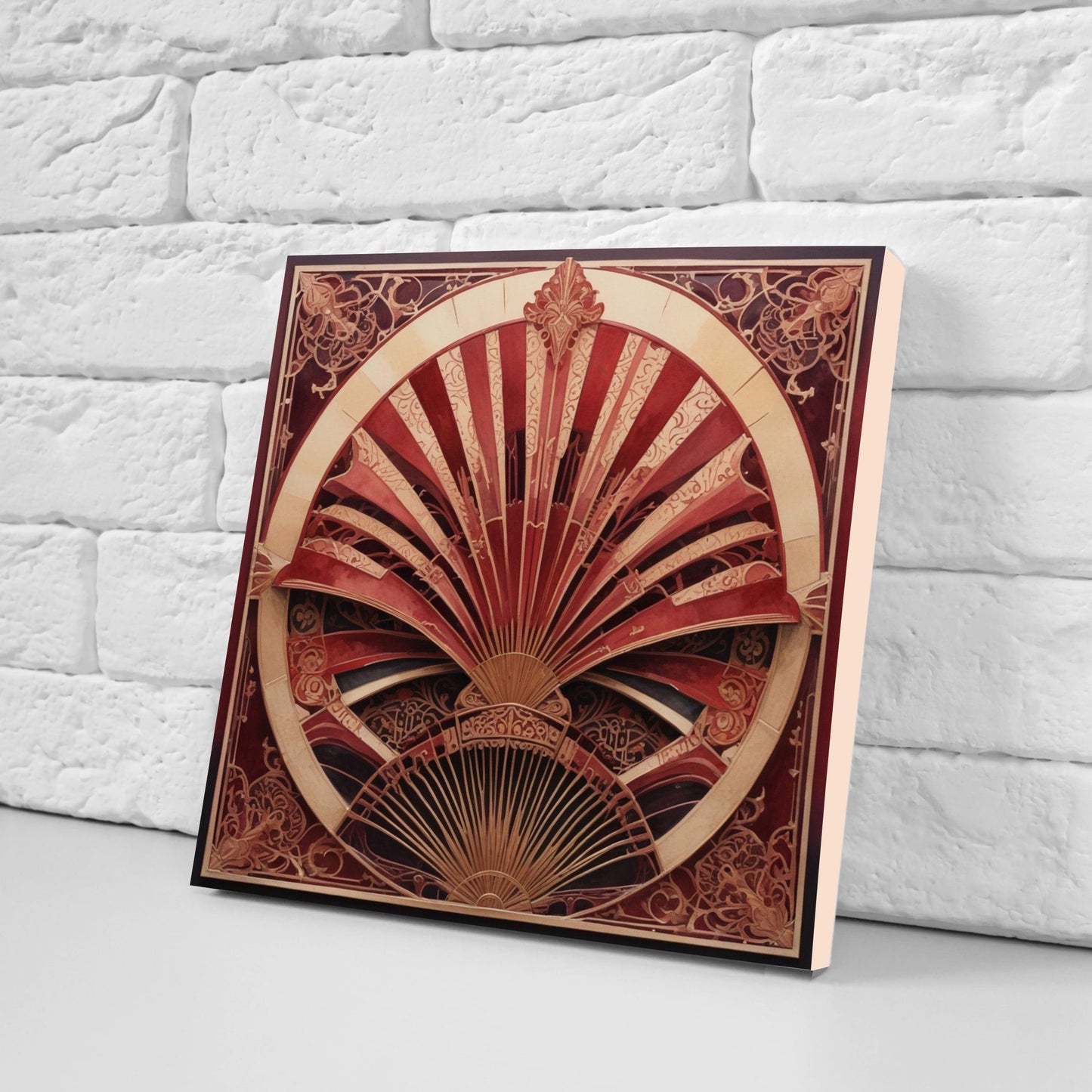 Art Deco Ceramic tiles - Set of 2 Art Deco Wall Decor Geometric Tiles - Kitchen Backsplash Tiles, Table Decorative Tiles, Bathroom Tiles