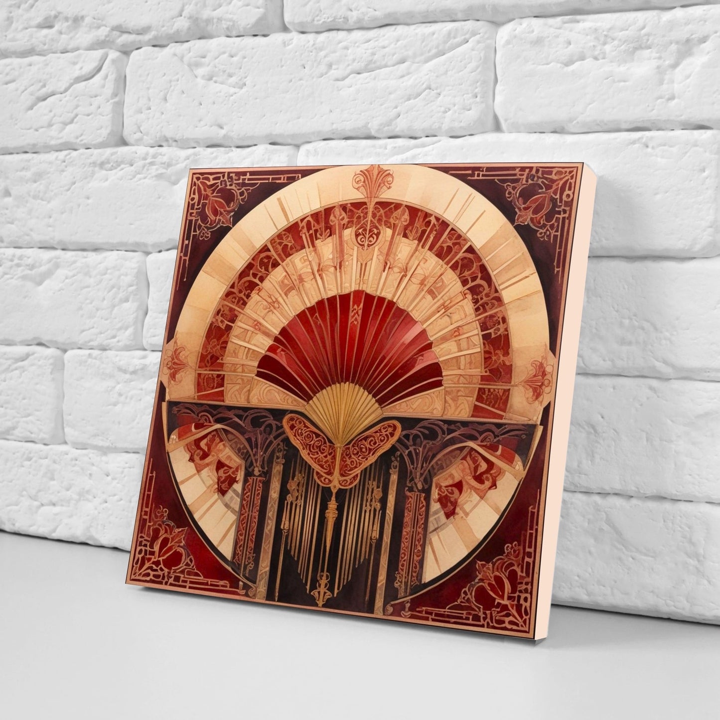 Art Deco Ceramic tiles - Set of 2 Art Deco Wall Decor Geometric Tiles - Kitchen Backsplash Tiles, Table Decorative Tiles, Bathroom Tiles