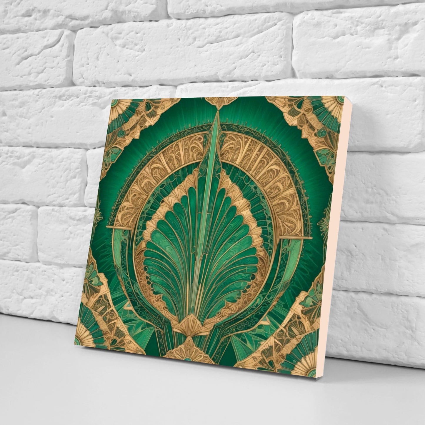 Art Deco Ceramic tiles - Set of 2 Art Deco Wall Decor Geometric Tiles - Kitchen Backsplash Tiles, Table Decorative Tiles, Bathroom Tiles