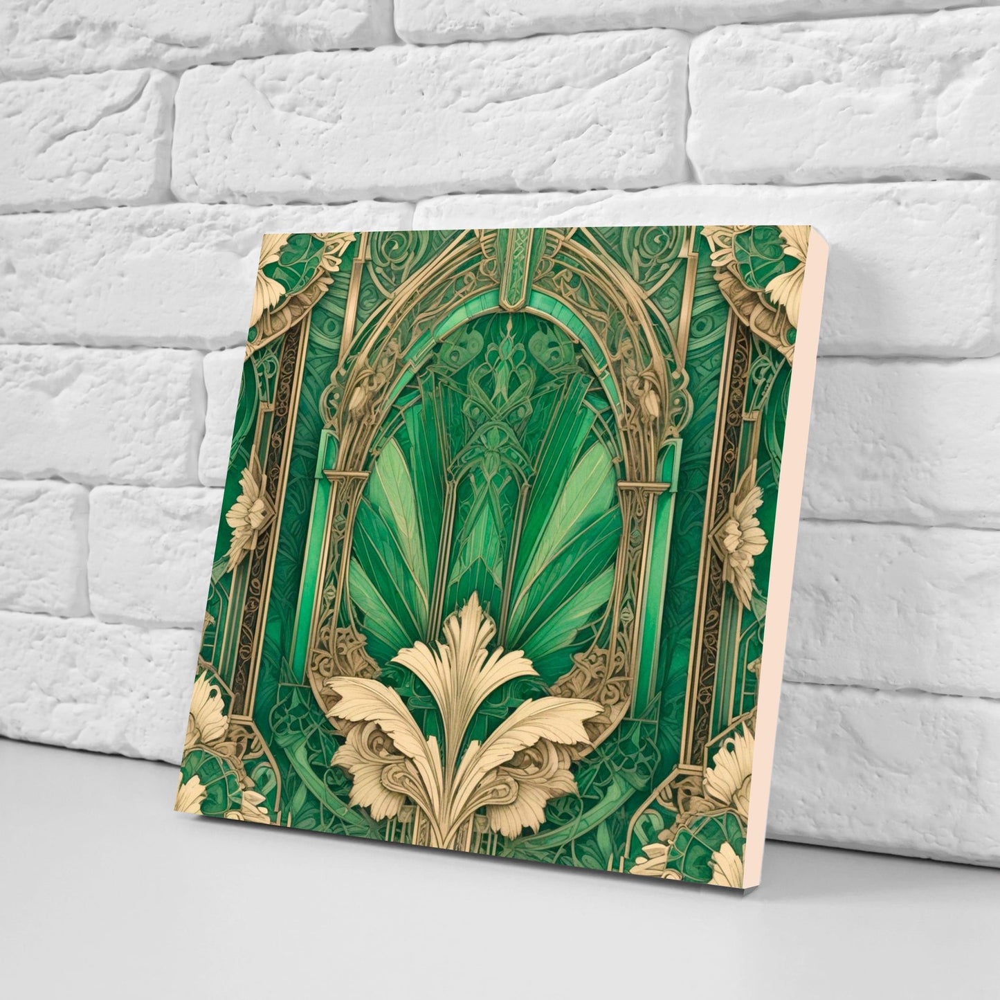 Art Deco Ceramic tiles - Set of 2 Art Deco Wall Decor Geometric Tiles - Kitchen Backsplash Tiles, Table Decorative Tiles, Bathroom Tiles