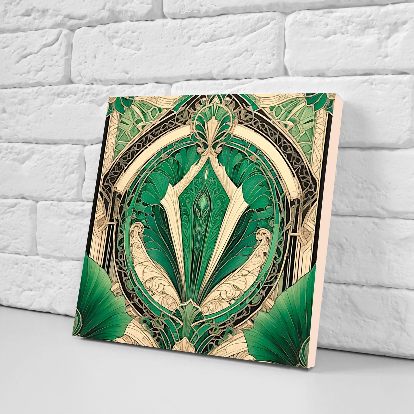 Art Deco Ceramic tiles - Set of 2 Art Deco Wall Decor Geometric Tiles - Kitchen Backsplash Tiles, Table Decorative Tiles, Bathroom Tiles
