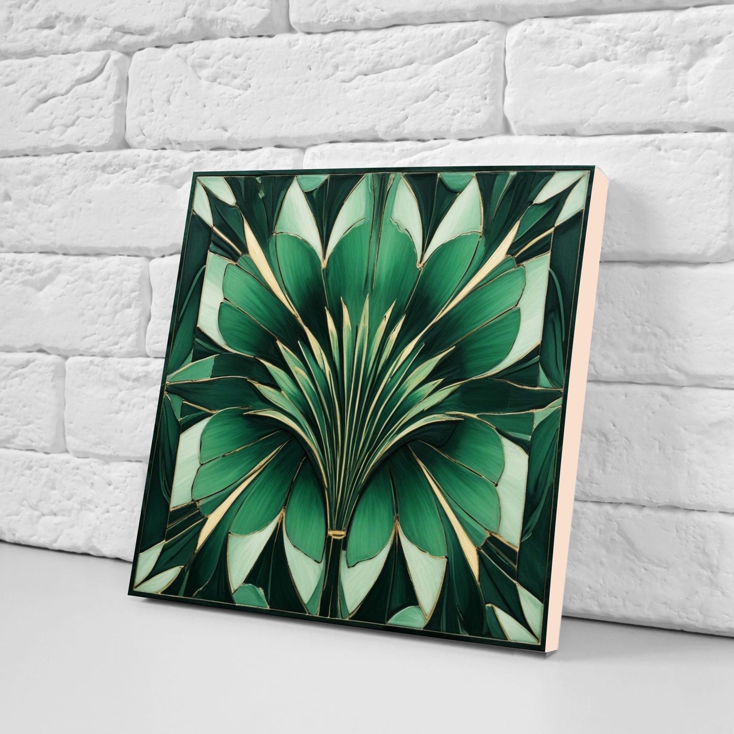 Art Deco Ceramic tiles - Set of 2 Art Deco Wall Decor Geometric Tiles - Kitchen Backsplash Tiles, Table Decorative Tiles, Bathroom Tiles