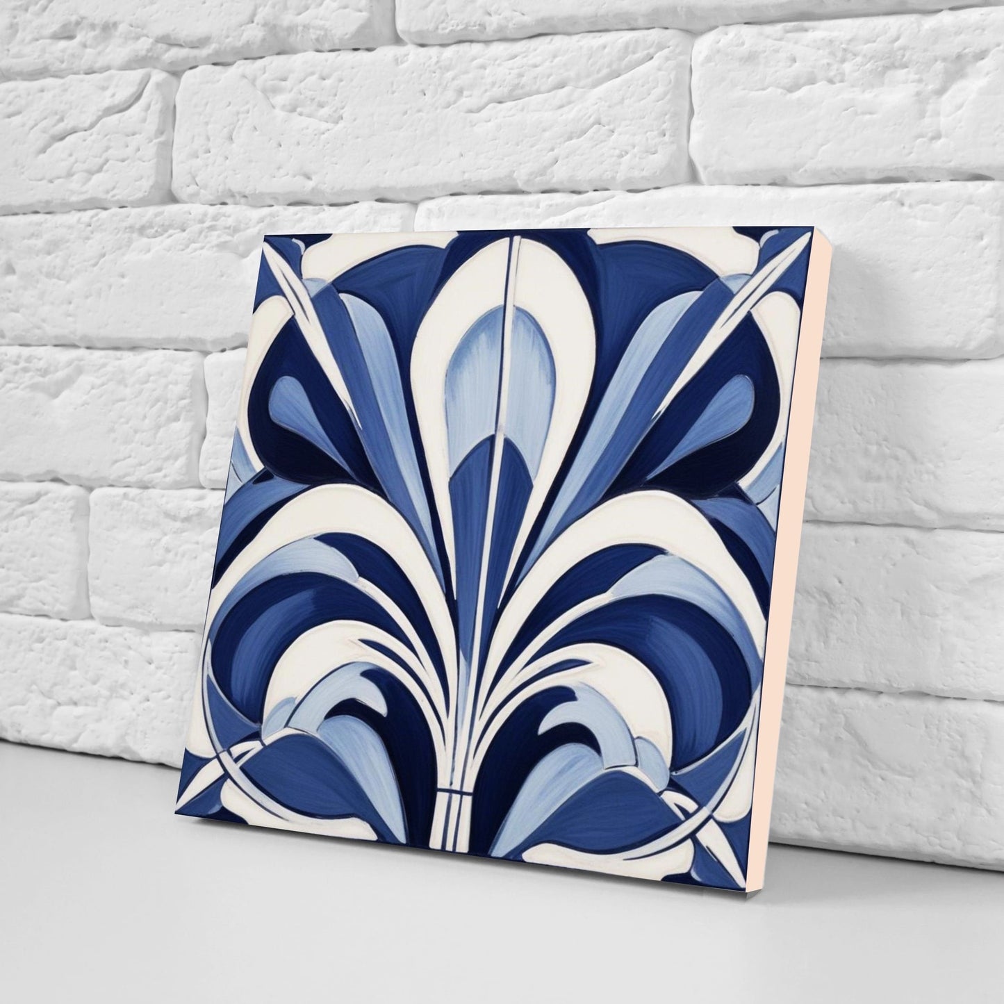 Art Deco Ceramic tiles - Set of 2 Art Deco Wall Decor Geometric Tiles - Kitchen Backsplash Tiles, Table Decorative Tiles, Bathroom Tiles