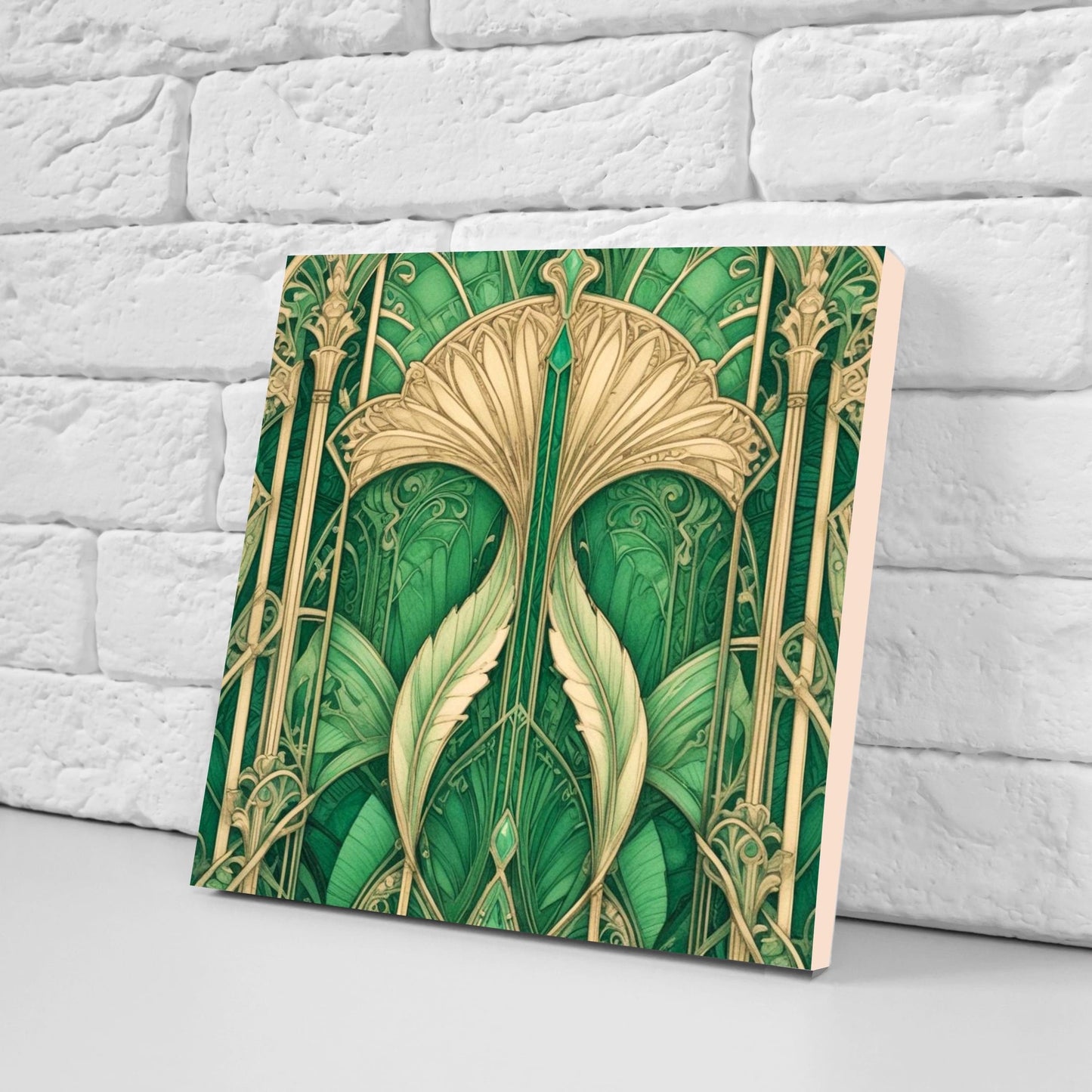 Art Deco Ceramic tiles - Set of 2 Art Deco Wall Decor Geometric Tiles - Kitchen Backsplash Tiles, Table Decorative Tiles, Bathroom Tiles