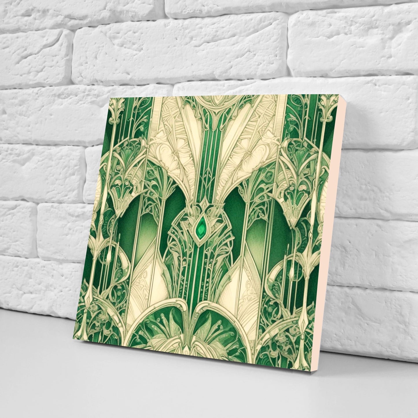 Art Deco Ceramic tiles - Set of 2 Art Deco Wall Decor Geometric Tiles - Kitchen Backsplash Tiles, Table Decorative Tiles, Bathroom Tiles