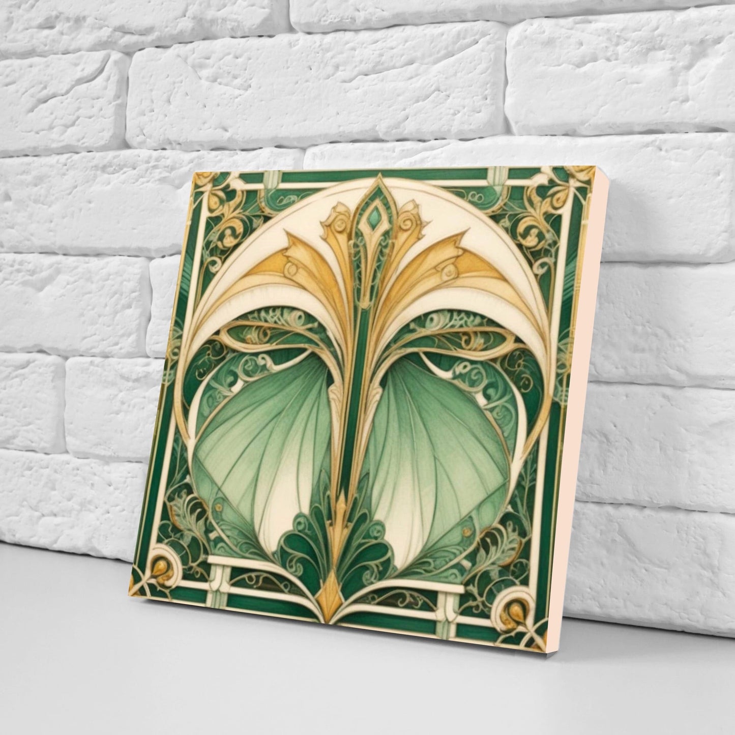Art Deco Ceramic tiles - Set of 2 Art Deco Wall Decor Geometric Tiles - Kitchen Backsplash Tiles, Table Decorative Tiles, Bathroom Tiles