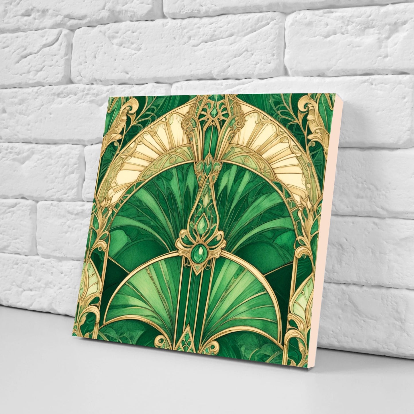 Art Deco Ceramic tiles - Set of 2 Art Deco Wall Decor Geometric Tiles - Kitchen Backsplash Tiles, Table Decorative Tiles, Bathroom Tiles