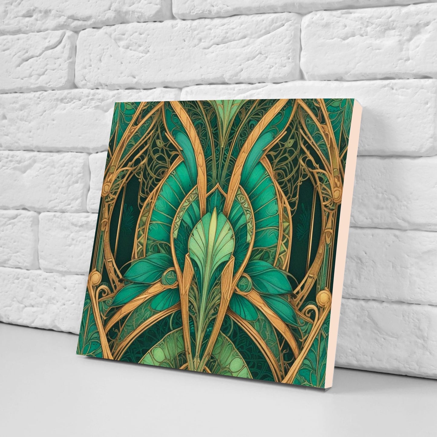 Art Deco Ceramic tiles - Set of 2 Art Deco Wall Decor Geometric Tiles - Kitchen Backsplash Tiles, Table Decorative Tiles, Bathroom Tiles