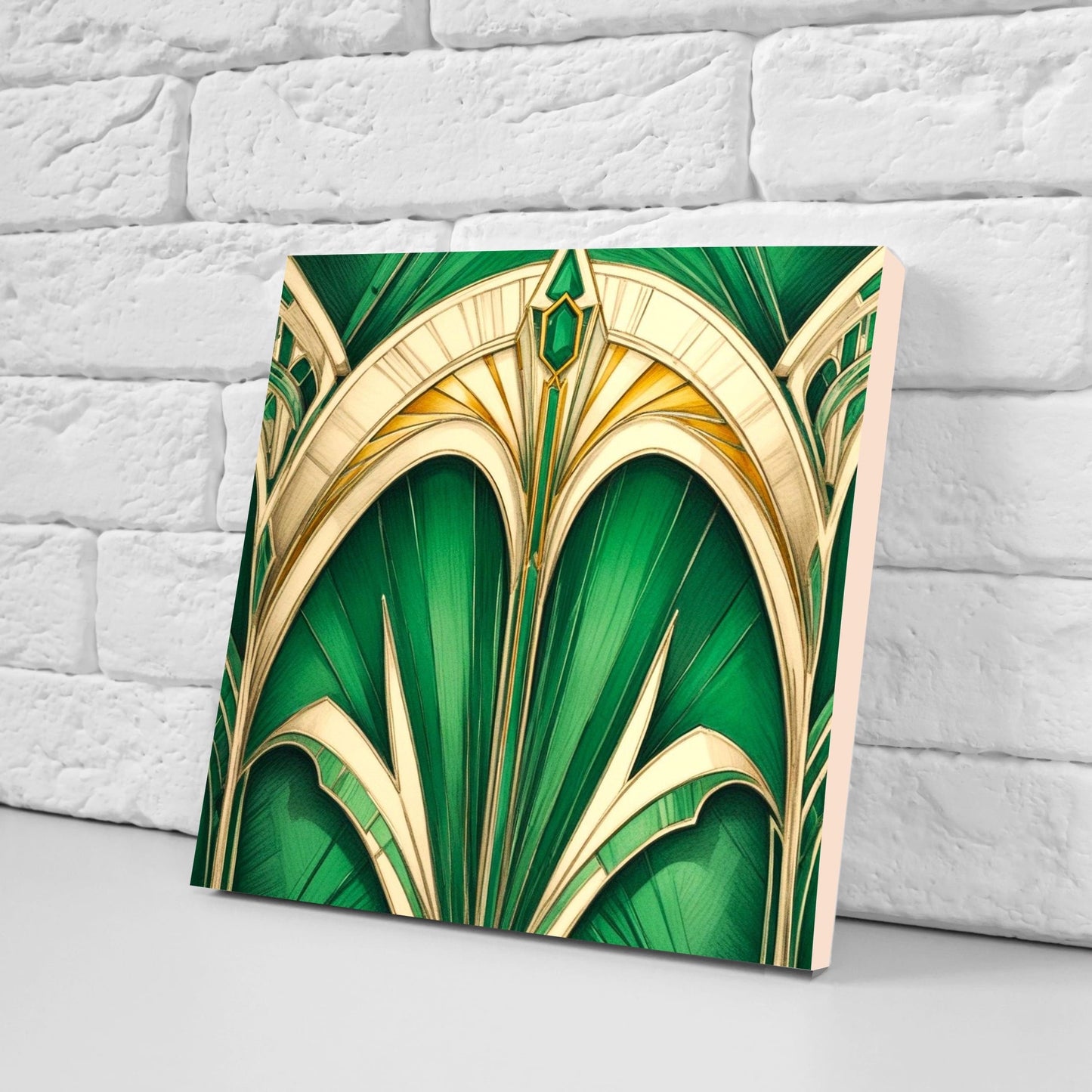 Art Deco Ceramic tiles - Set of 2 Art Deco Wall Decor Geometric Tiles - Kitchen Backsplash Tiles, Table Decorative Tiles, Bathroom Tiles