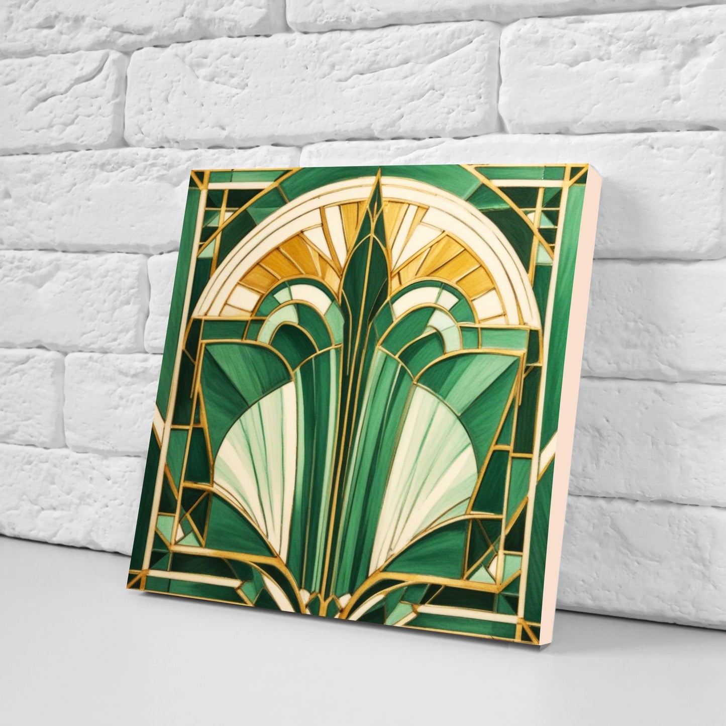 Art Deco Ceramic tiles - Set of 2 Art Deco Wall Decor Geometric Tiles - Kitchen Backsplash Tiles, Table Decorative Tiles, Bathroom Tiles