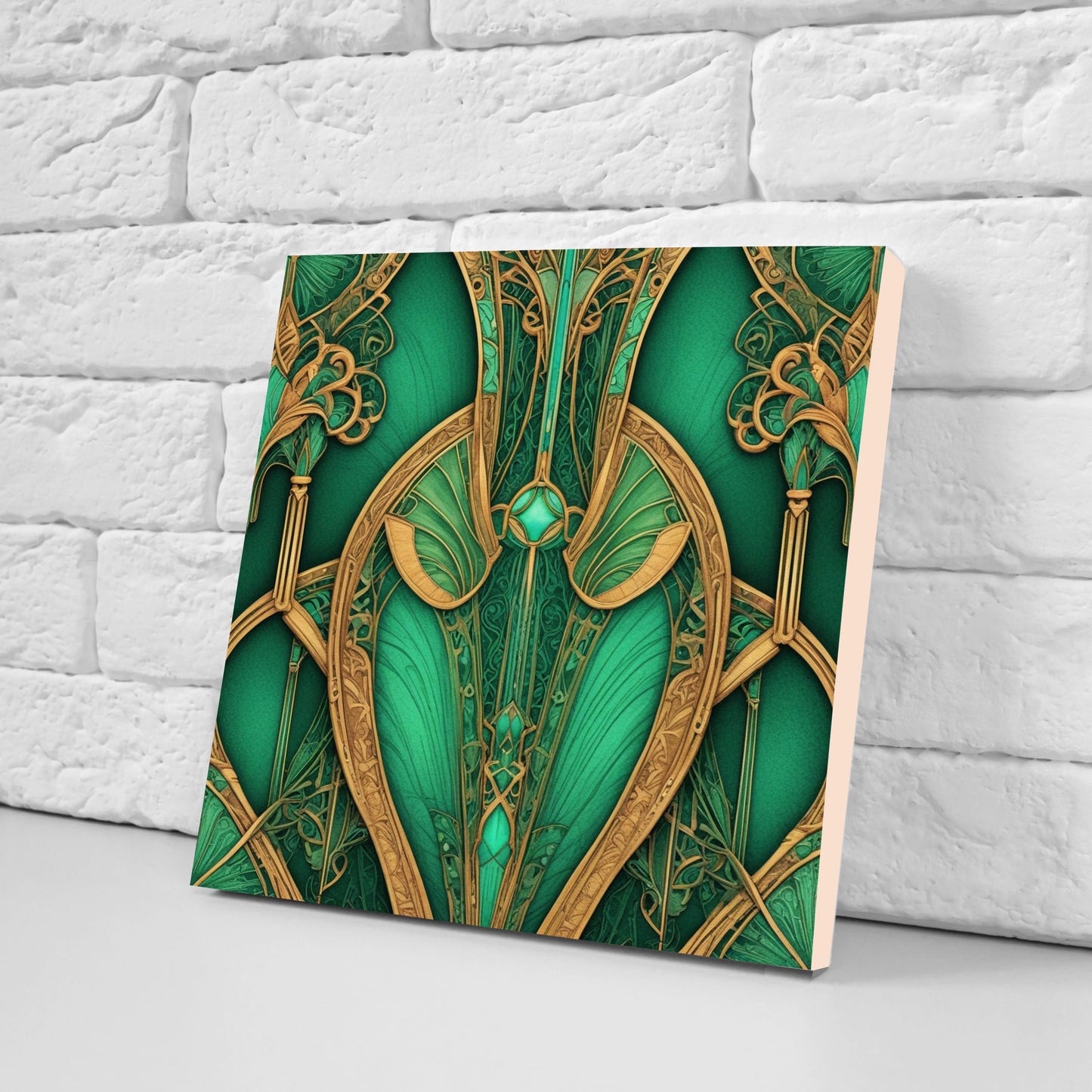 Art Deco Ceramic tiles - Set of 2 Art Deco Wall Decor Geometric Tiles - Kitchen Backsplash Tiles, Table Decorative Tiles, Bathroom Tiles