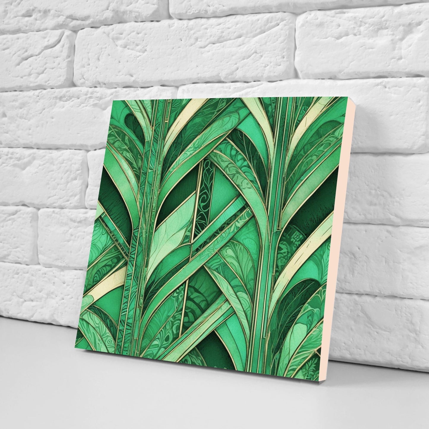 Art Deco Ceramic tiles - Set of 2 Art Deco Wall Decor Geometric Tiles - Kitchen Backsplash Tiles, Table Decorative Tiles, Bathroom Tiles