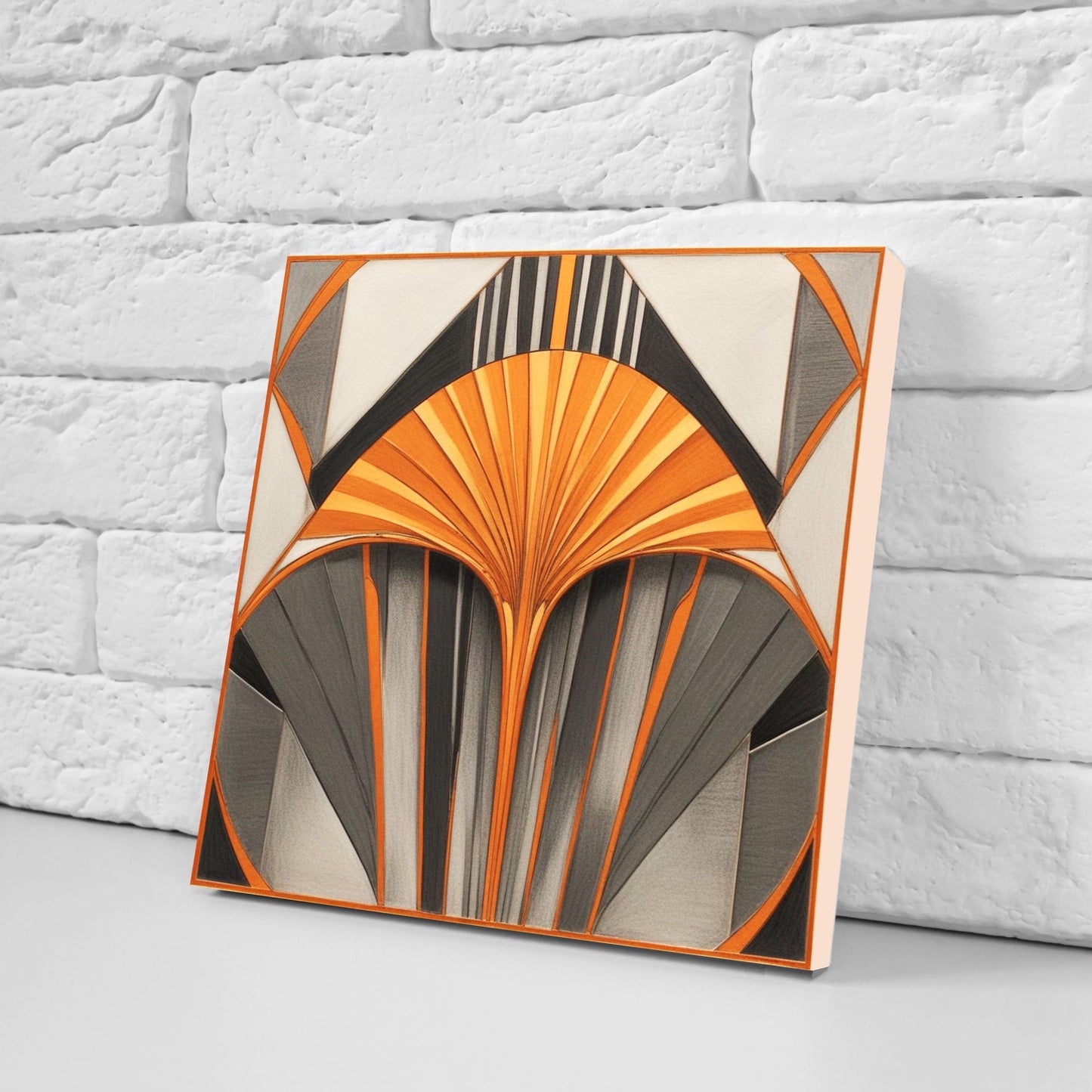 Art Deco Ceramic tiles - Set of 2 Art Deco Wall Decor Geometric Tiles - Kitchen Backsplash Tiles, Table Decorative Tiles, Bathroom Tiles