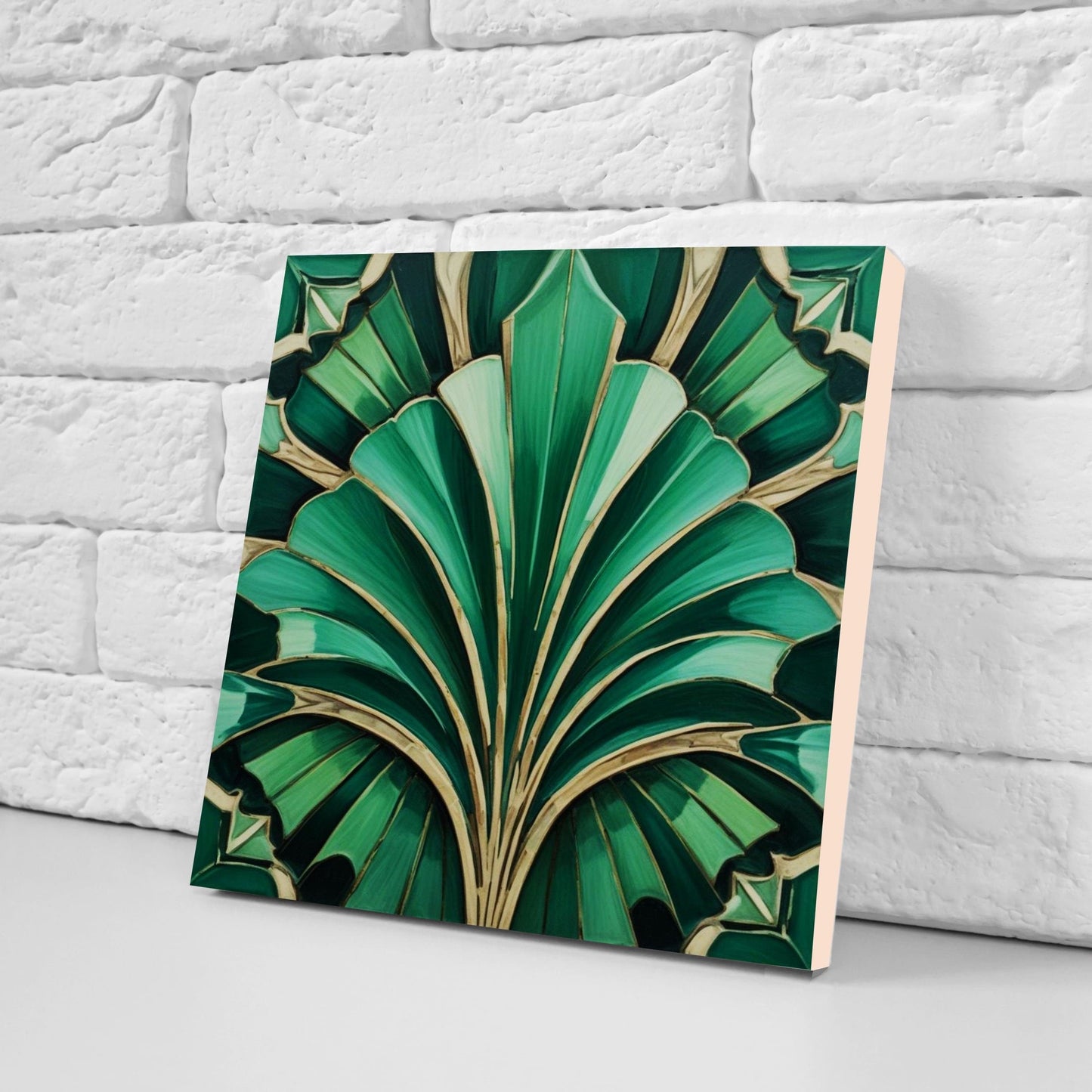 Art Deco Ceramic tiles - Set of 2 Art Deco Wall Decor Geometric Tiles - Kitchen Backsplash Tiles, Table Decorative Tiles, Bathroom Tiles