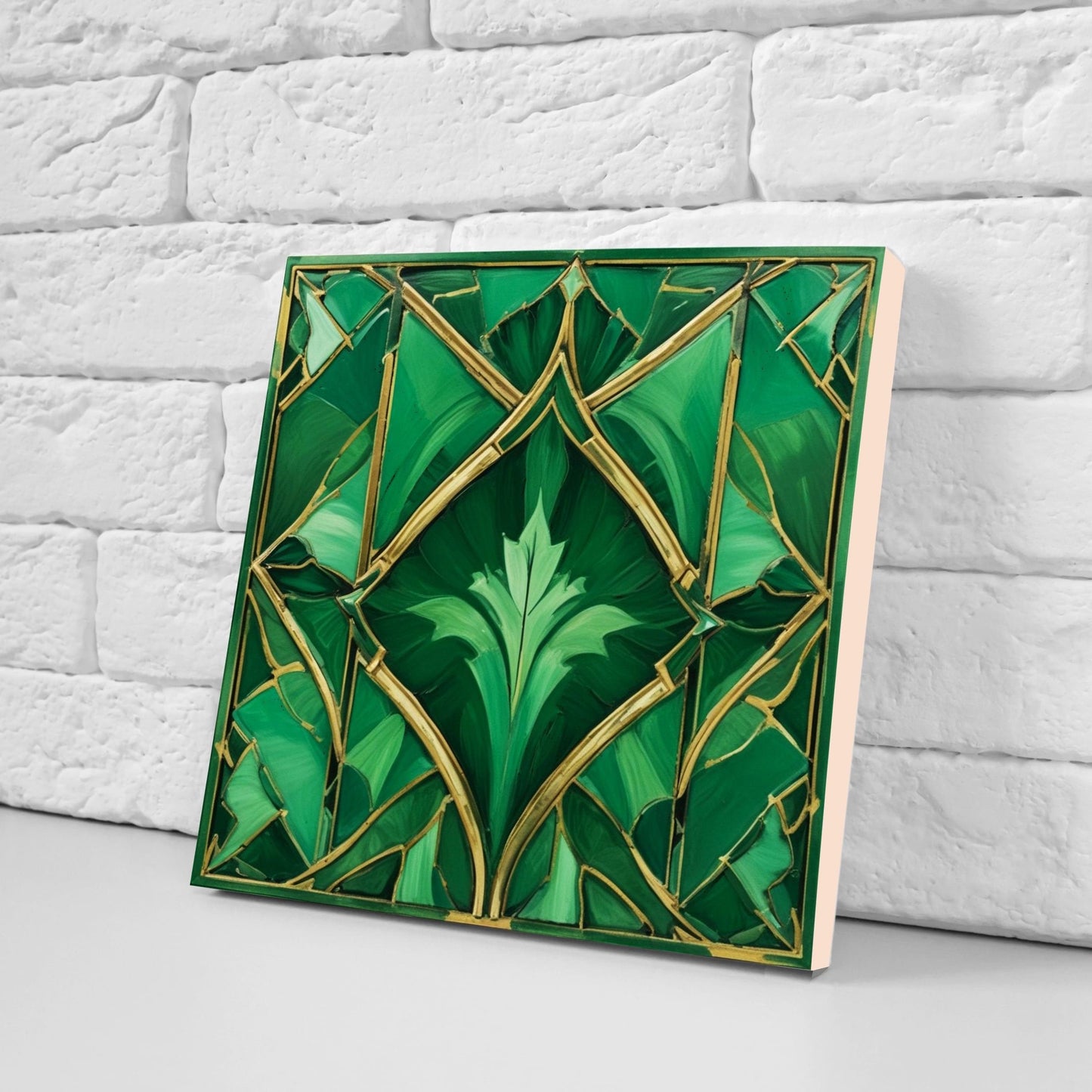 Art Deco Ceramic tiles - Set of 2 Art Deco Wall Decor Geometric Tiles - Kitchen Backsplash Tiles, Table Decorative Tiles, Bathroom Tiles