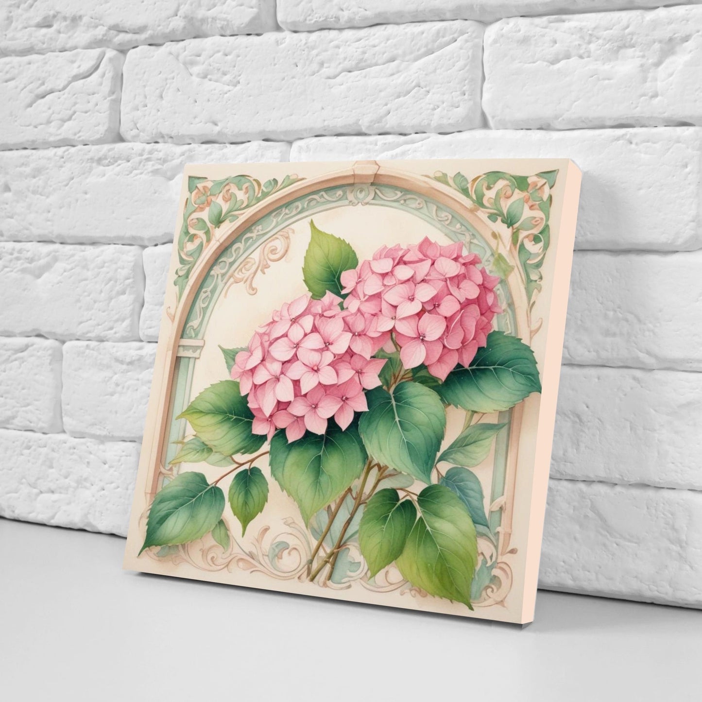 Art Nouveau Flower Ceramic tiles - Set of 2 Art Nouveau Wall Decor Tiles - Kitchen Backsplash Tiles, Table Decorative Tiles, Bathroom Tiles