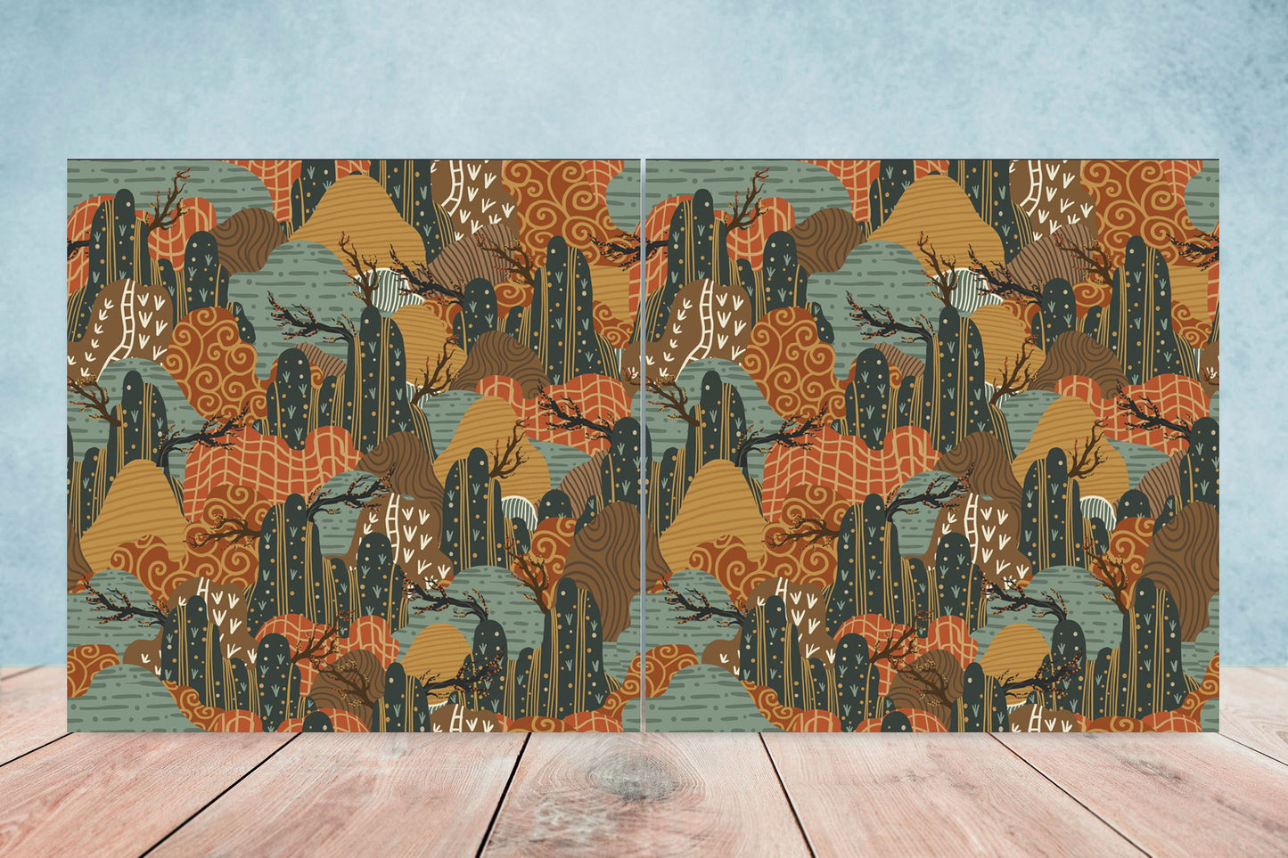 Japanese Ceramic Tiles - Set of 2 Japan Wall Decor Tiles - Kitchen Backsplash Tiles, Table Decorative Tiles, Bathroom Tiles, Coaster