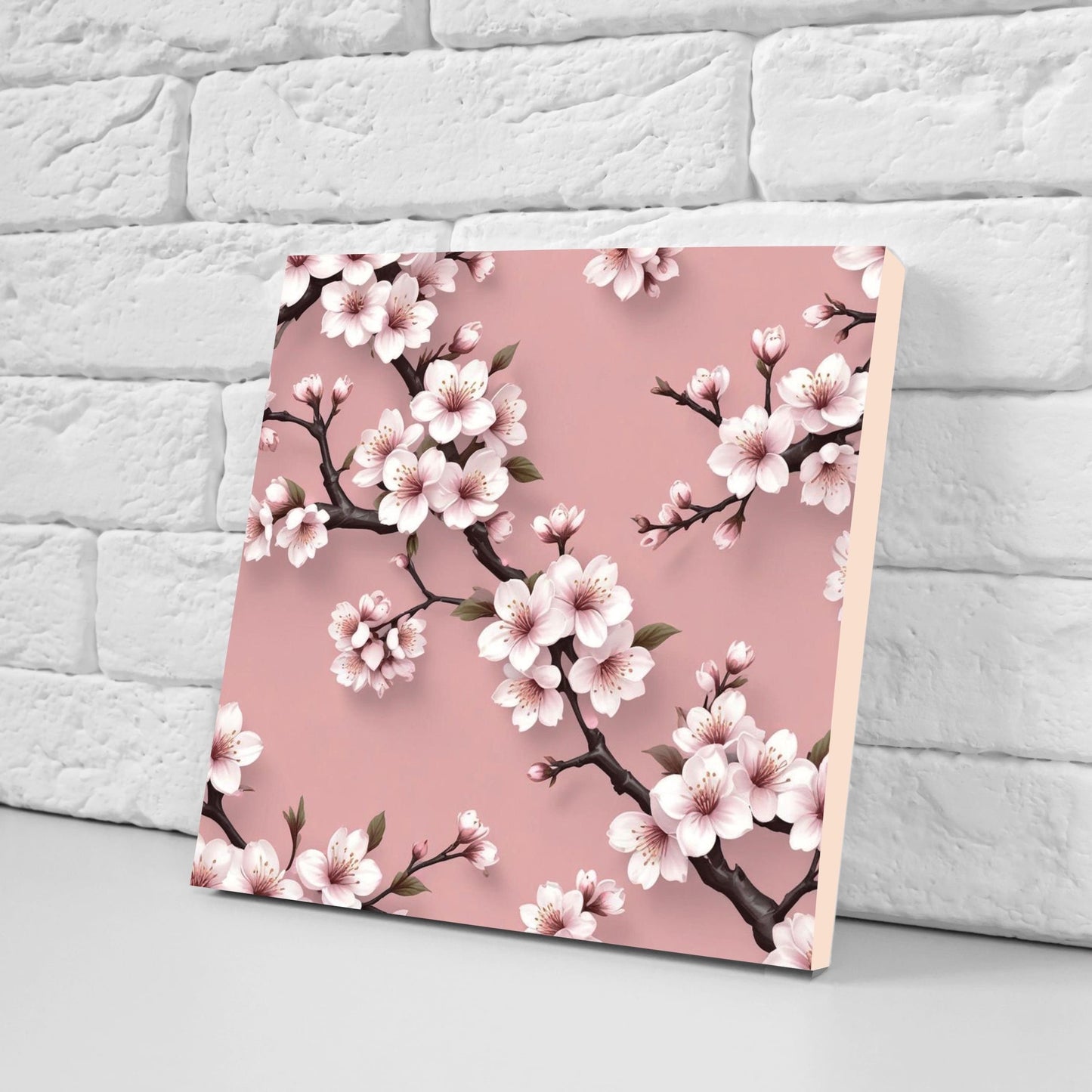 Japanese Ceramic Tiles Cherry Blossom Flower Design - Set of 2 Wall Décor Tiles - Kitchen Backsplash Tiles, Decorative Tiles, Bathroom Tiles
