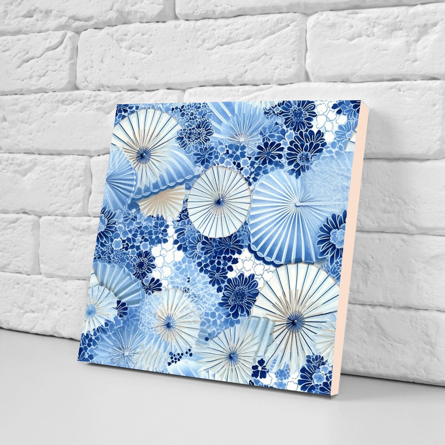 Japanese Ceramic Tiles - Japanese Pattern -Set of 2 Wall Decor Tiles -Kitchen Backsplash Tiles,Table Decorative Tiles,Bathroom, Coaster