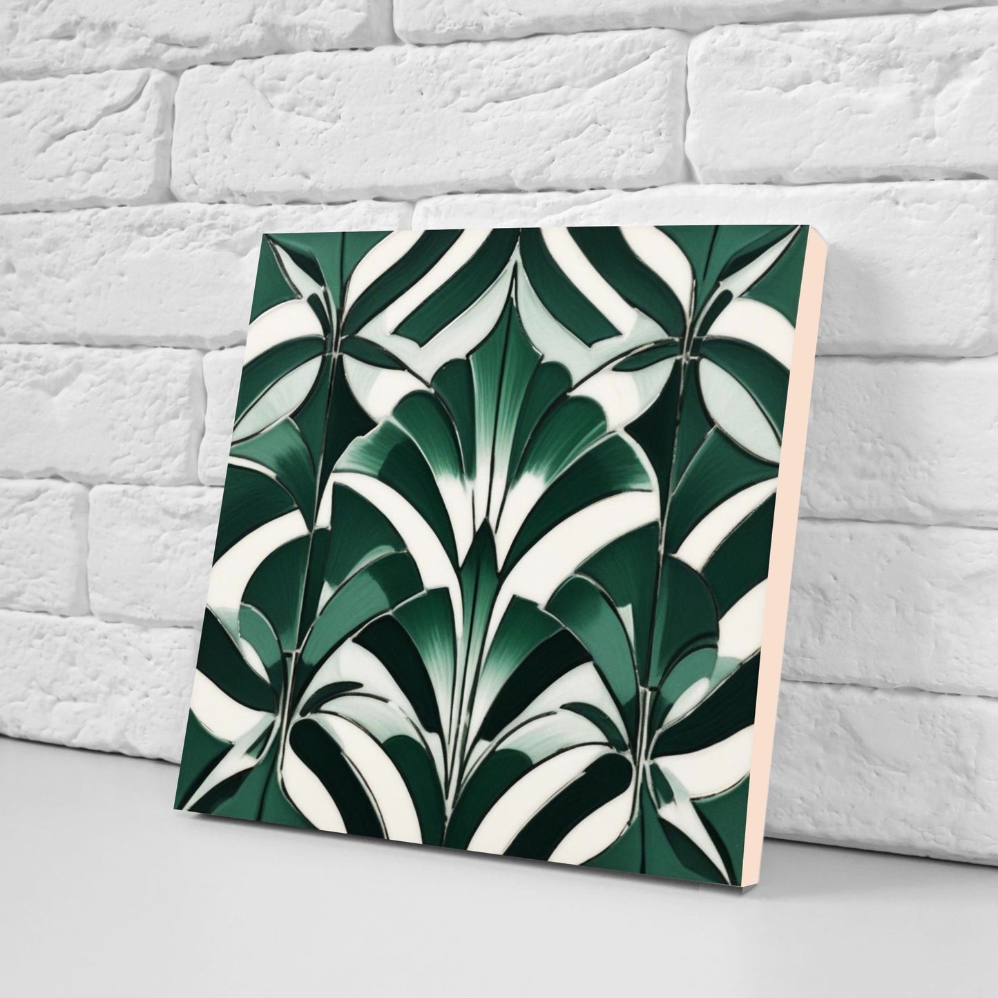 Art Deco Ceramic tiles - Set of 2 Art Deco Wall Decor Geometric Tiles - Kitchen Backsplash Tiles, Table Decorative Tiles, Bathroom Tiles