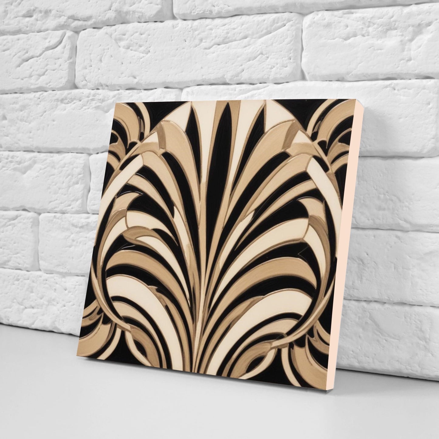 Art Deco Ceramic tiles - Set of 2 Art Deco Wall Decor Geometric Tiles - Kitchen Backsplash Tiles, Table Decorative Tiles, Bathroom Tiles