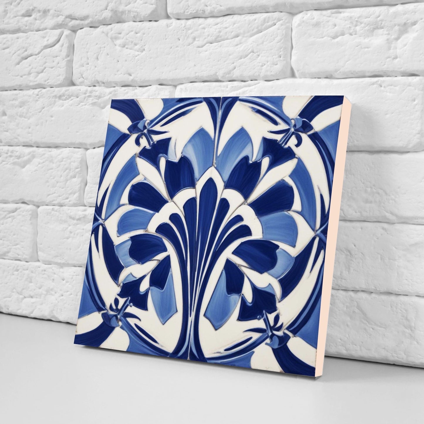 Art Deco Ceramic tiles - Set of 2 Art Deco Wall Decor Geometric Tiles - Kitchen Backsplash Tiles, Table Decorative Tiles, Bathroom Tiles