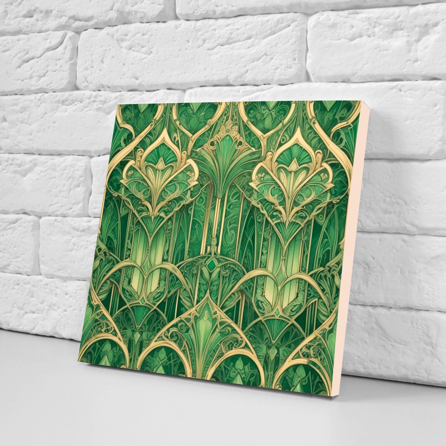 Art Deco Ceramic tiles - Set of 2 Art Deco Wall Decor Geometric Tiles - Kitchen Backsplash Tiles, Table Decorative Tiles, Bathroom Tiles