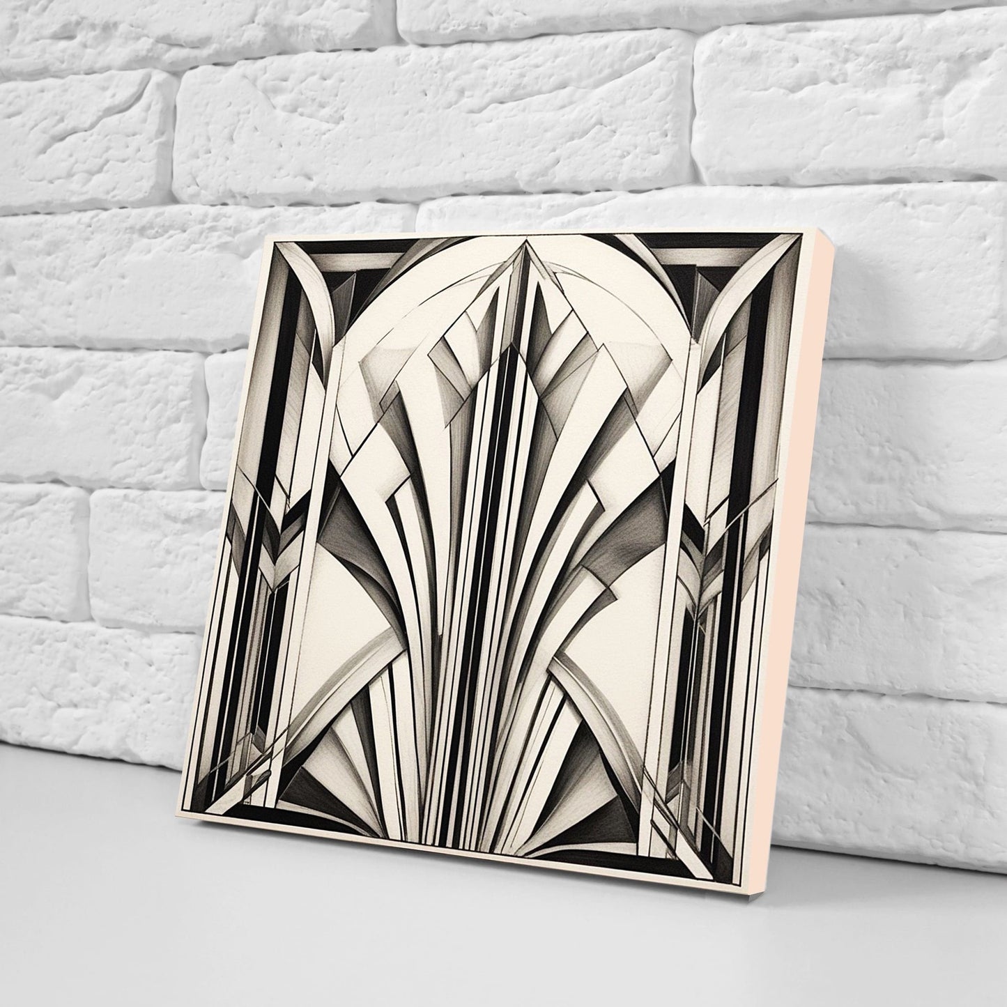 Art Deco Ceramic tiles - Set of 2 Art Deco Wall Decor Geometric Tiles - Kitchen Backsplash Tiles, Table Decorative Tiles, Bathroom Tiles