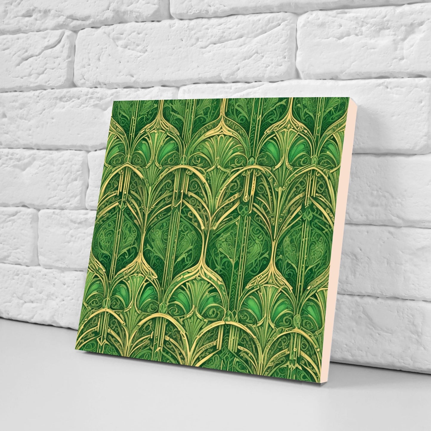 Art Deco Ceramic tiles - Set of 2 Art Deco Wall Decor Geometric Tiles - Kitchen Backsplash Tiles, Table Decorative Tiles, Bathroom Tiles