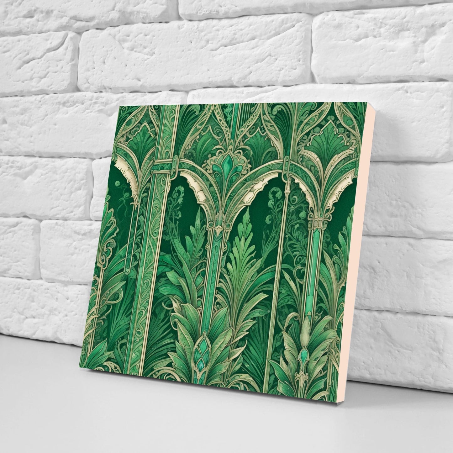 Art Deco Ceramic tiles - Set of 2 Art Deco Wall Decor Geometric Tiles - Kitchen Backsplash Tiles, Table Decorative Tiles, Bathroom Tiles