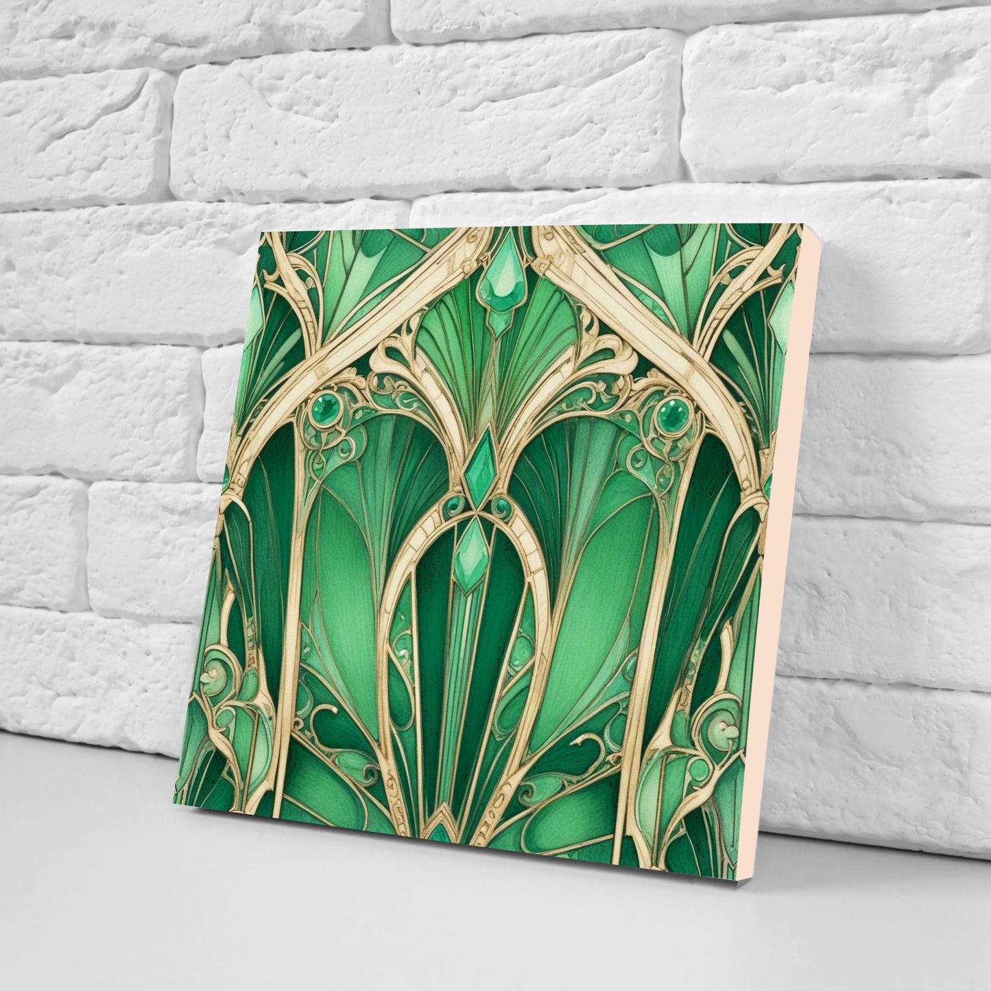 Art Deco Ceramic tiles - Set of 2 Art Deco Wall Decor Geometric Tiles - Kitchen Backsplash Tiles, Table Decorative Tiles, Bathroom Tiles